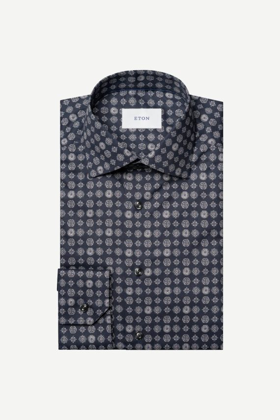 Geometric Signature Twill Shirt, Blå mønstret