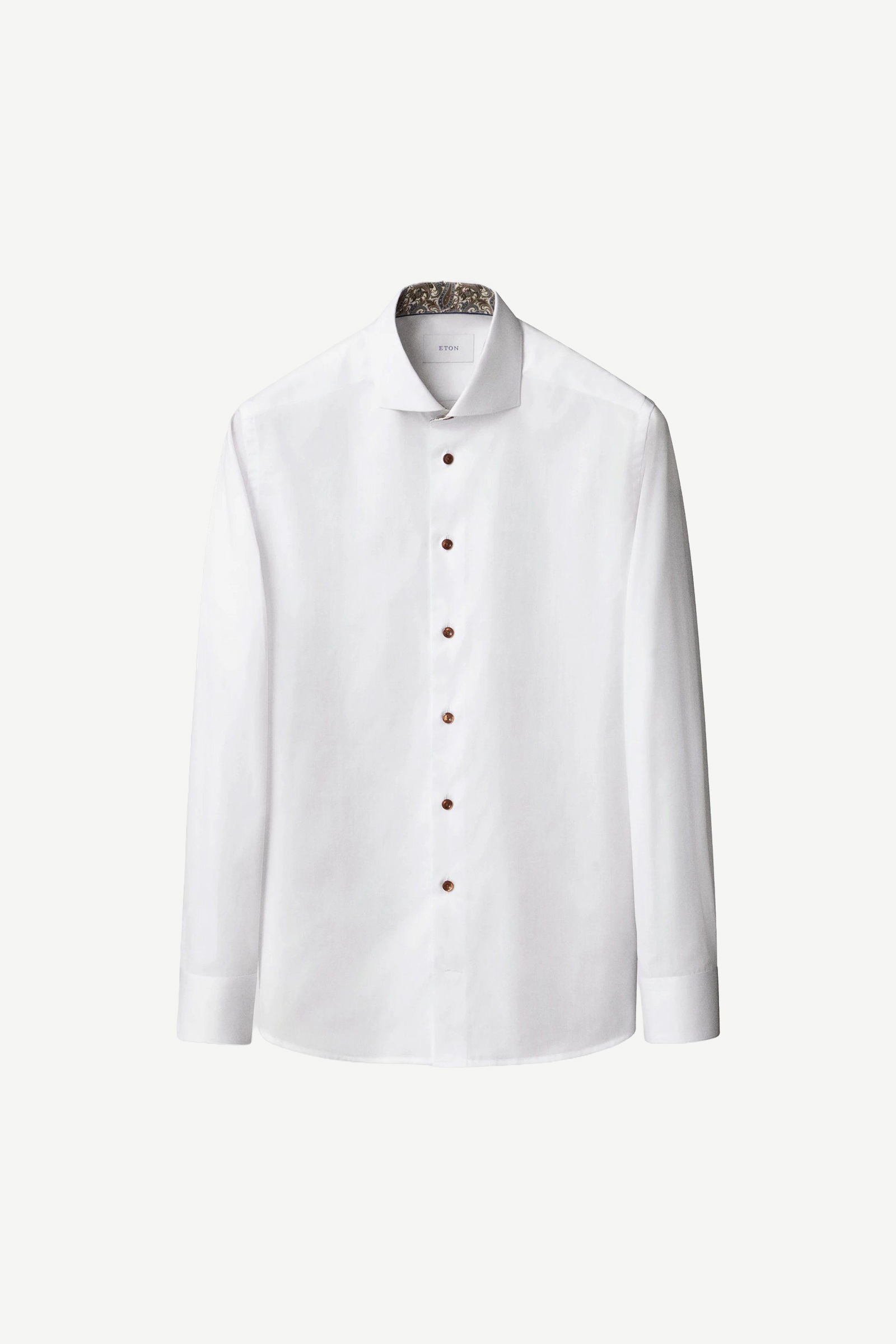Paisley Effect Signature Twill Shirt Slim, Hvit - Bilde 2