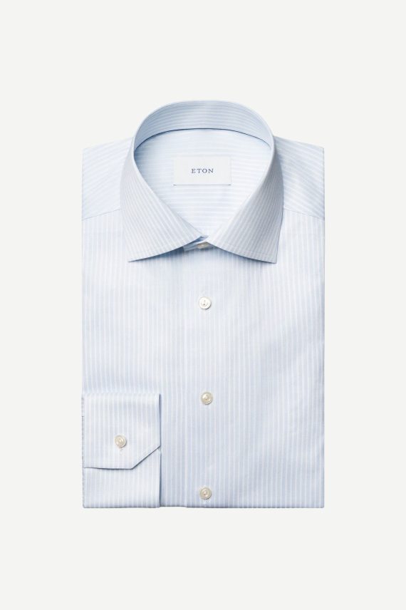 Striped Signature Twill Shirt, Blå Stripete