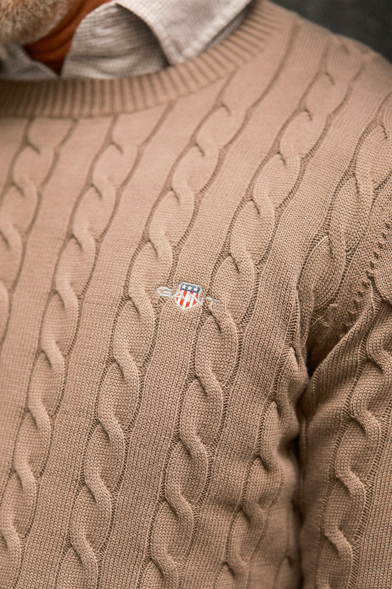 Classic Cable Knit Sweater, Faded Taupe - Bilde 6