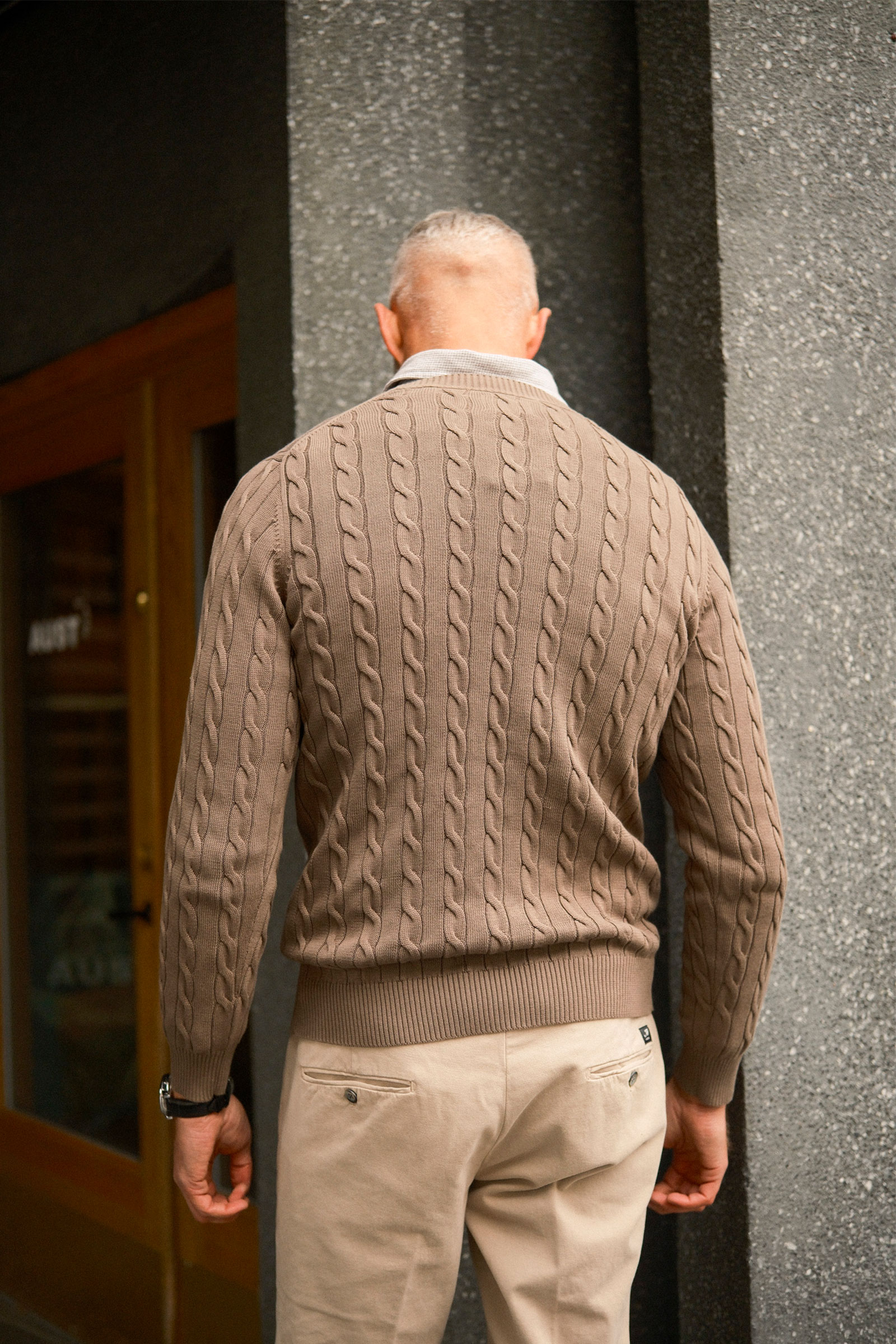 Classic Cable Knit Sweater, Faded Taupe - Bilde 7