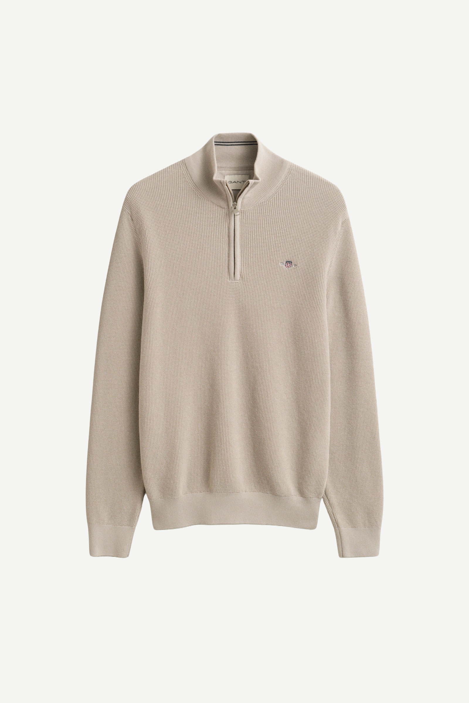Waffle Knit Half-Zip, Clay Beige - Bilde 5