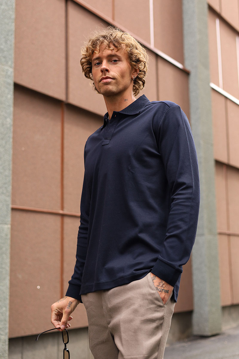 Interlock Polo Shirt, Mørk blå - Bilde 2
