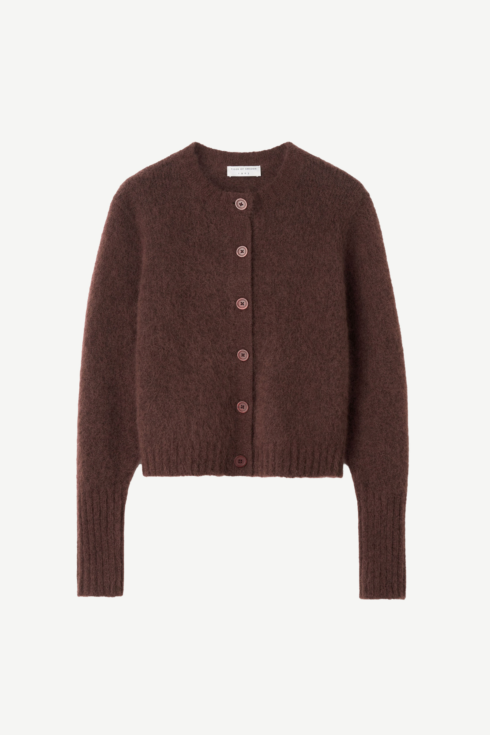 Leonie Mohair Wool Cardigan, Burgundy - Bilde 6
