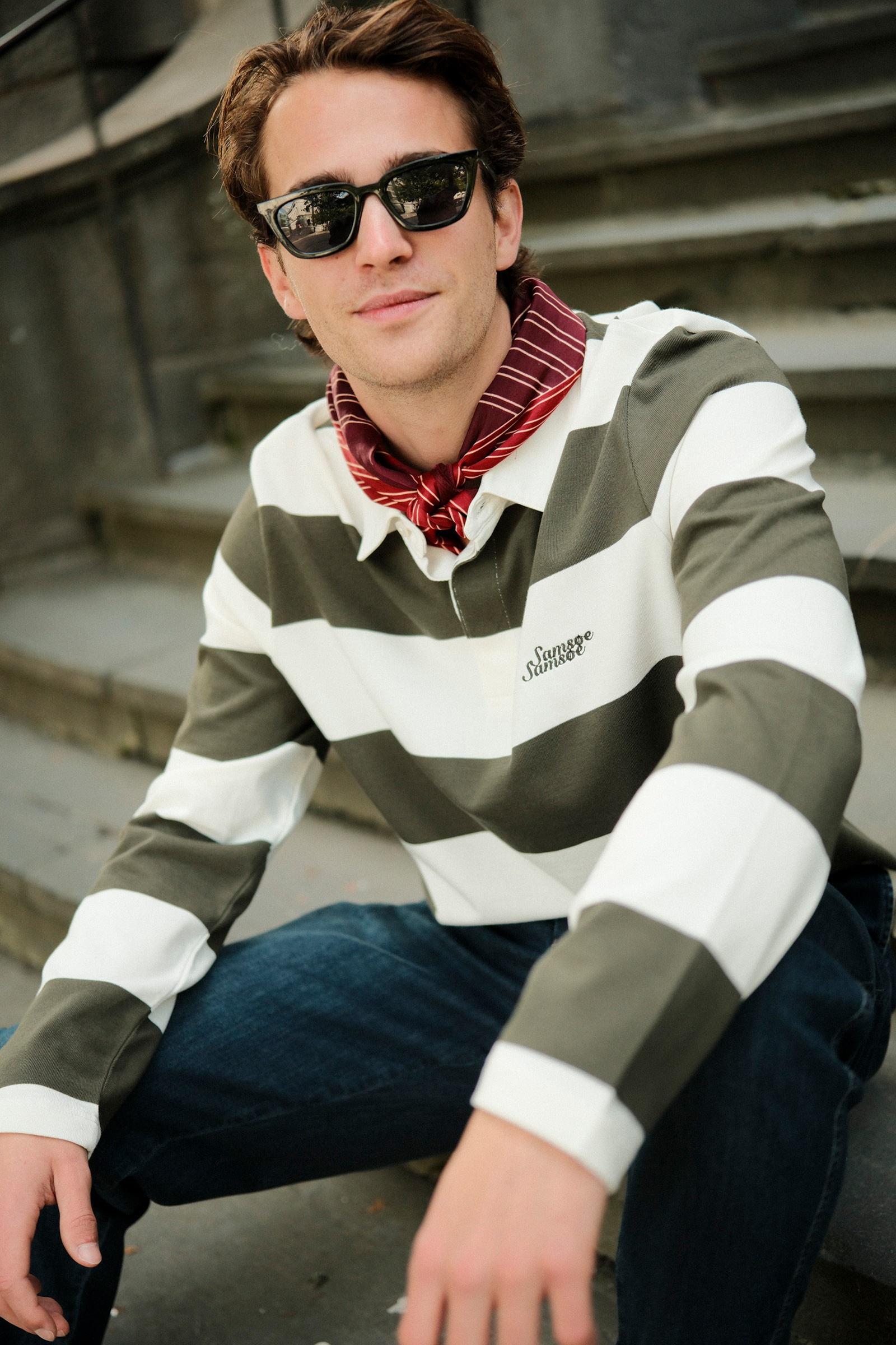Sakevin X Polo LS 15512, Forest Night Stripes