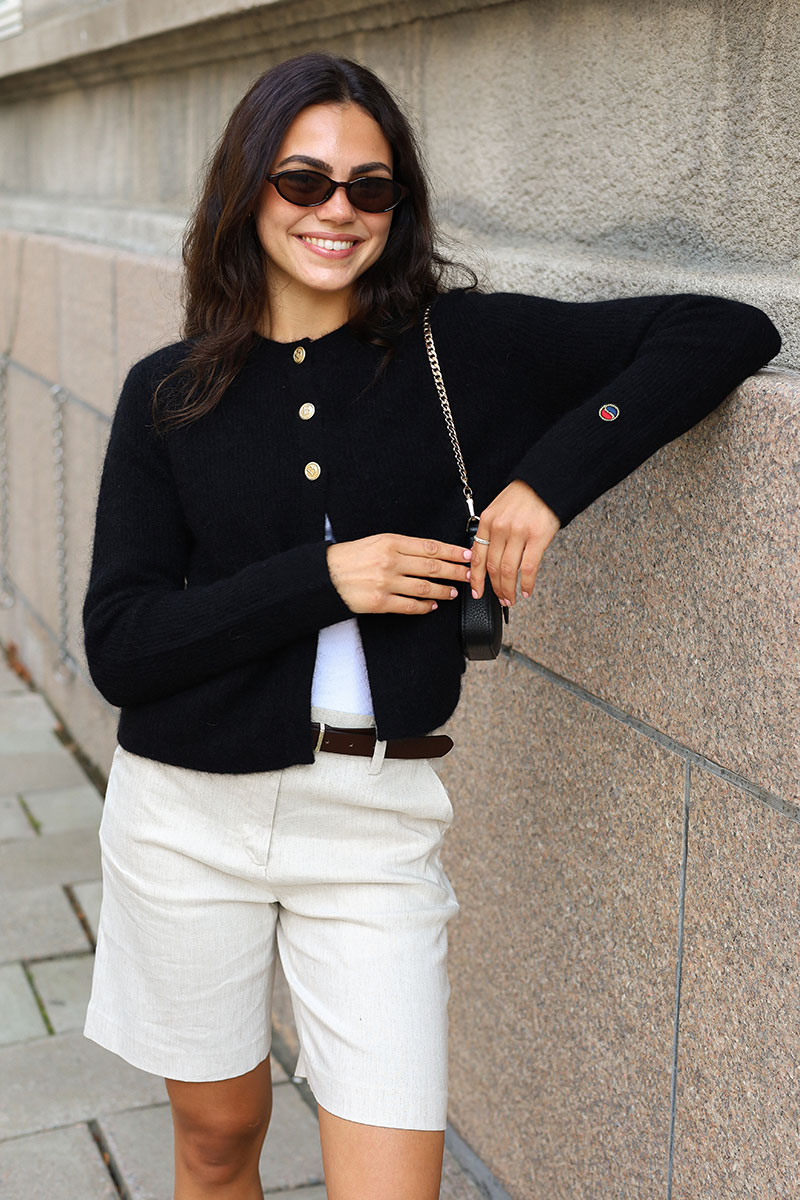 Sienna Rib Cardigan, Sort