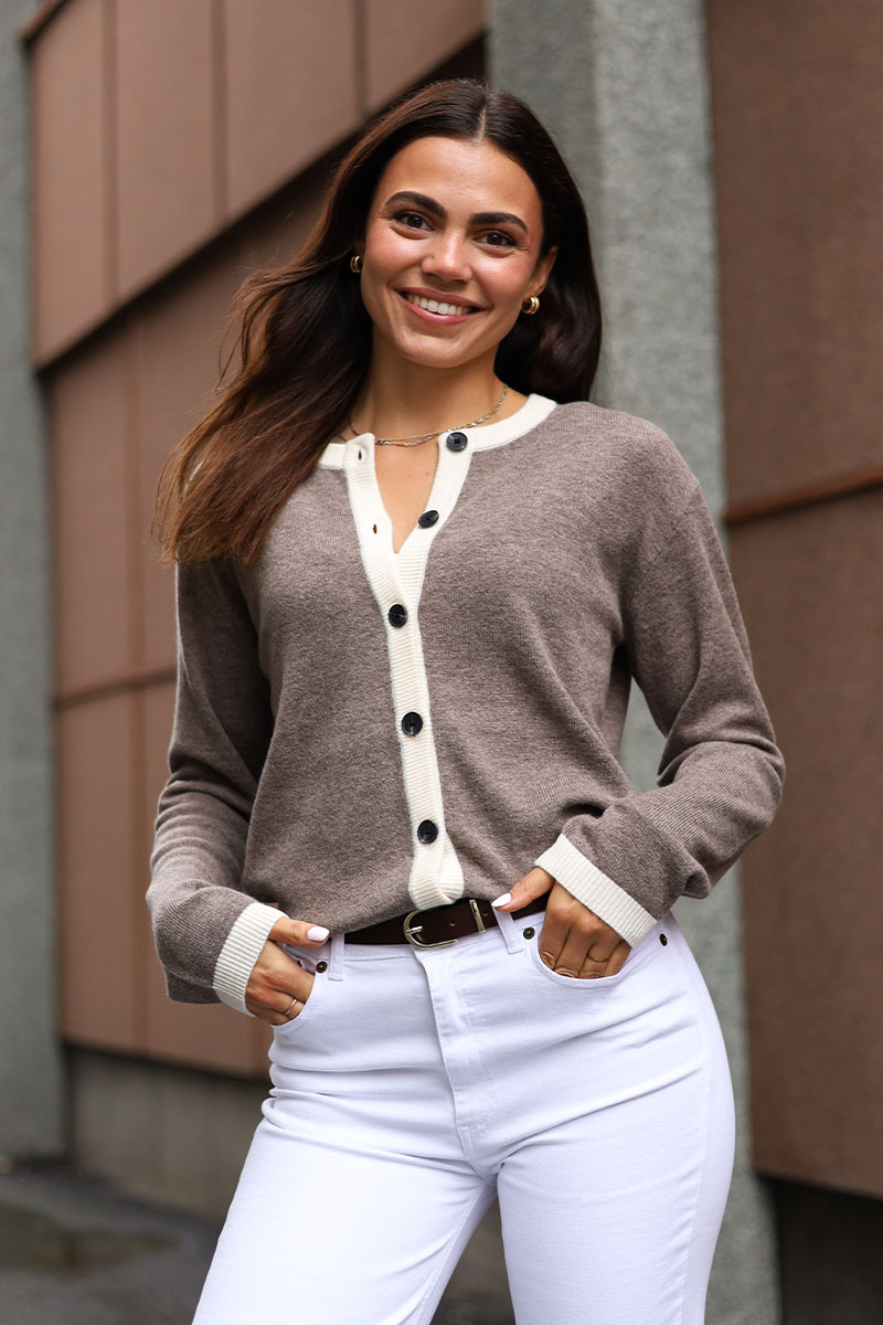 TallyIW Monika Cardigan, Chocolate Brown