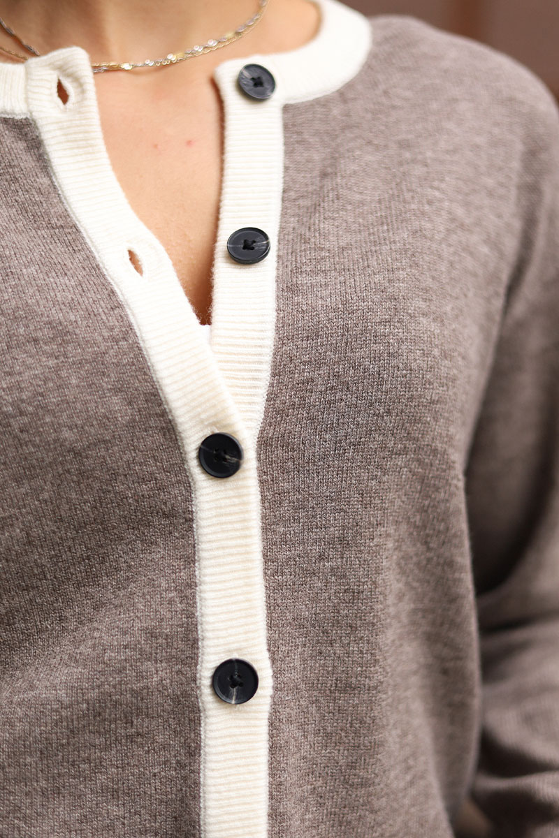 TallyIW Monika Cardigan, Chocolate Brown - Bilde 2