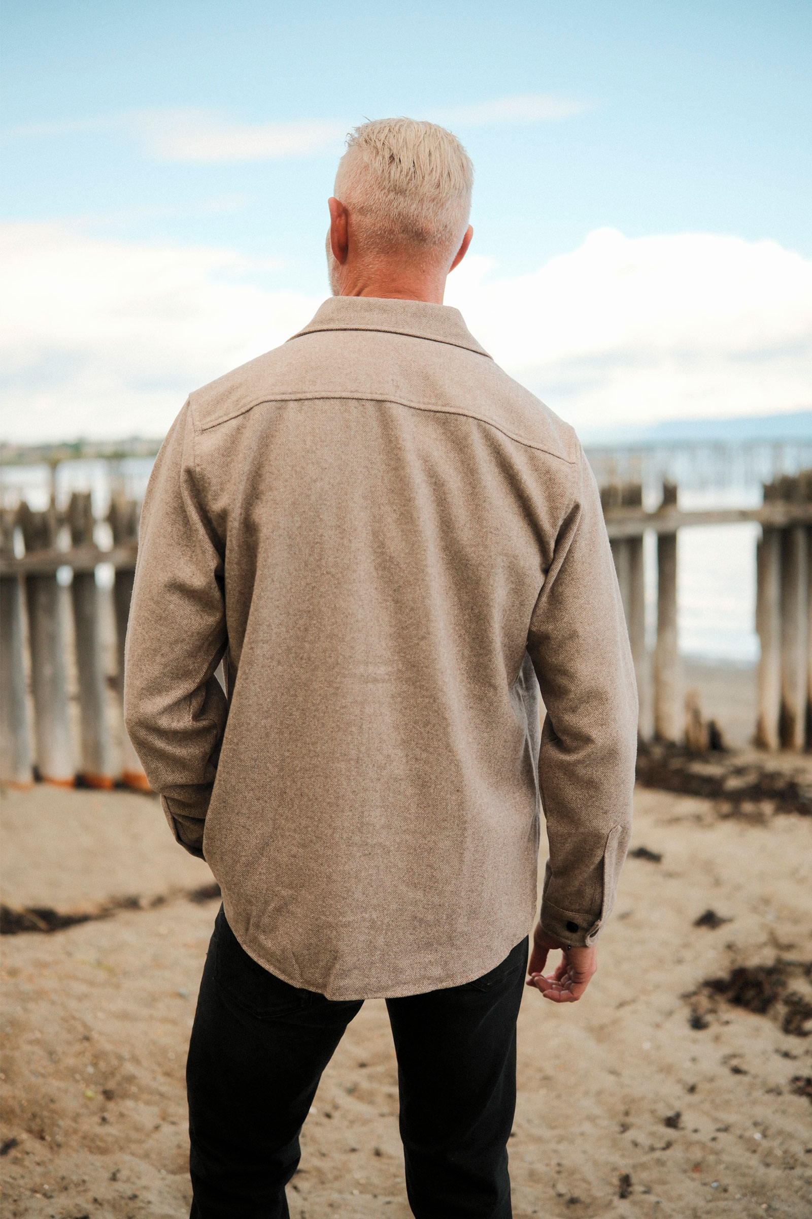 Oskar Wool Shirt, Sand - Bilde 8