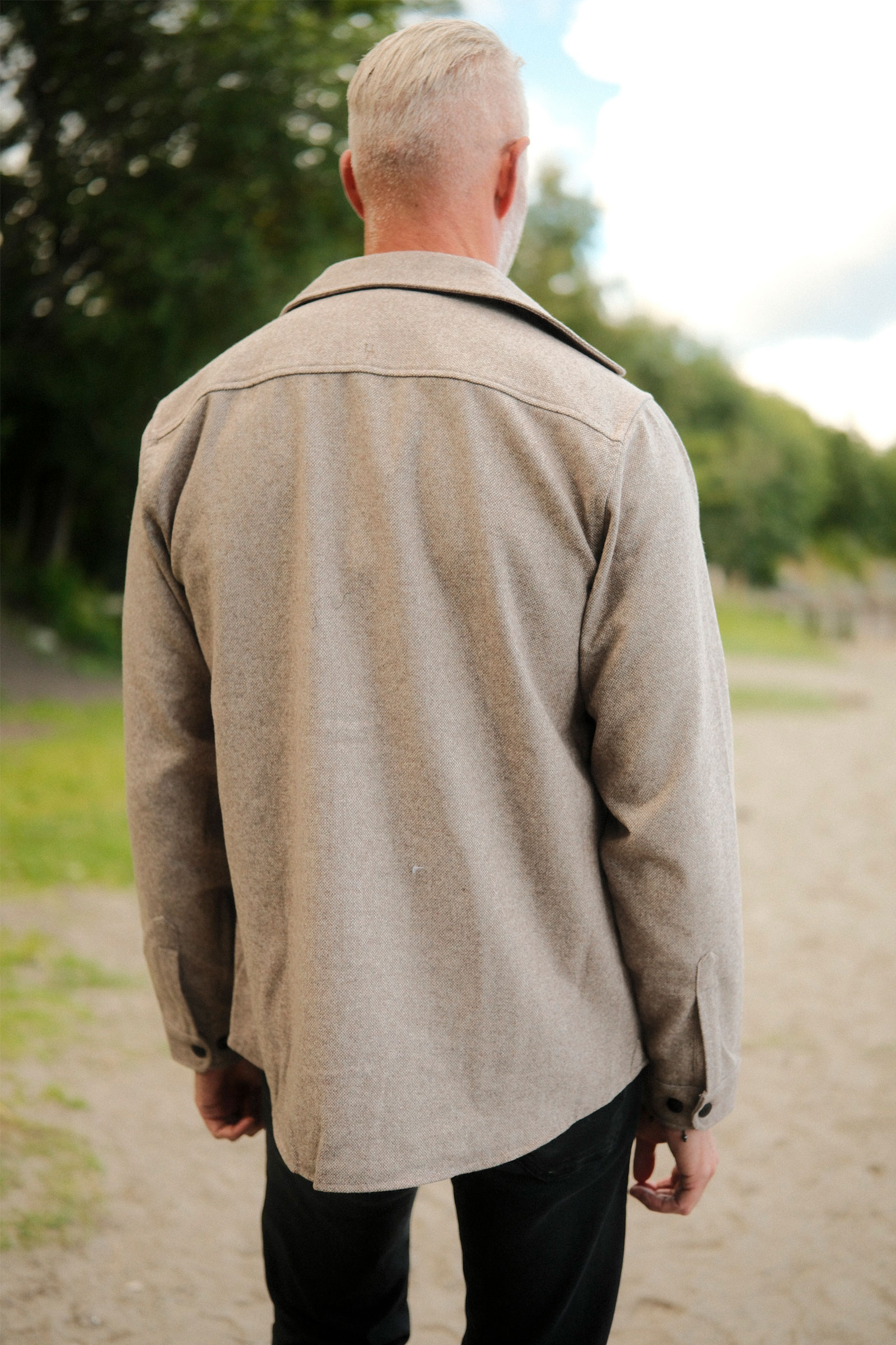 Oskar Wool Shirt, Sand - Bilde 6