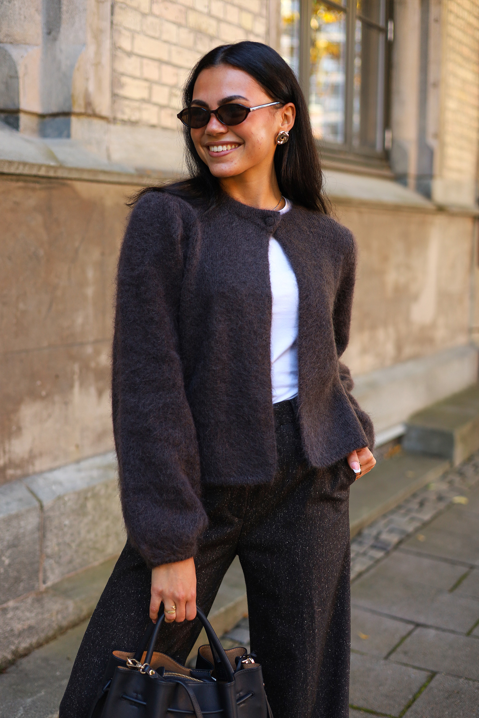 Amelia Chunky Cardigan, Dark Brown