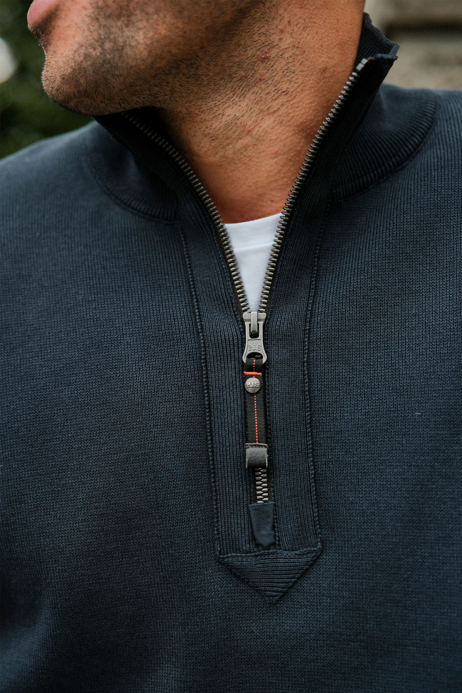 Basic Scoe Half-Zip Cardigan, Mørk Blå - Bilde 2