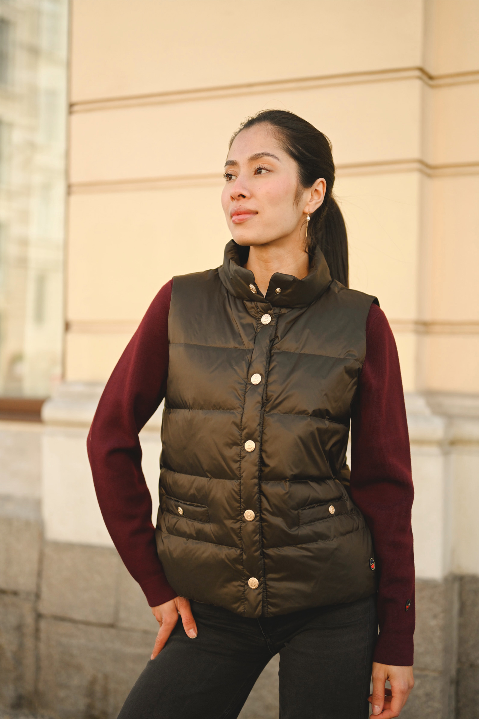 Amy Down Vest, Brun