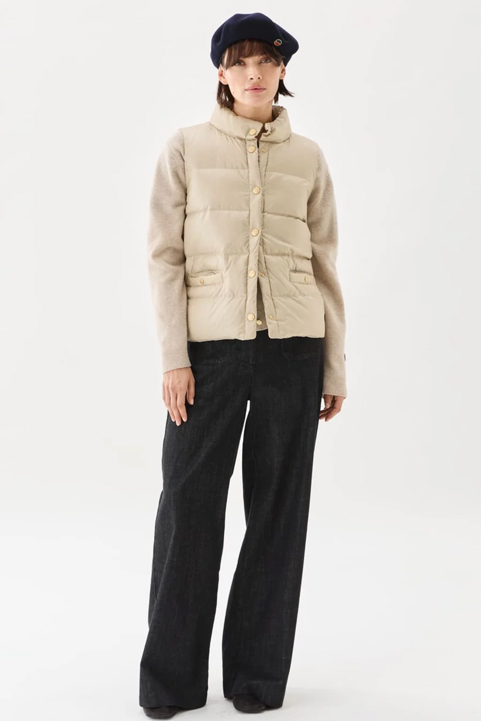 Amy Down Vest, Light Beige
