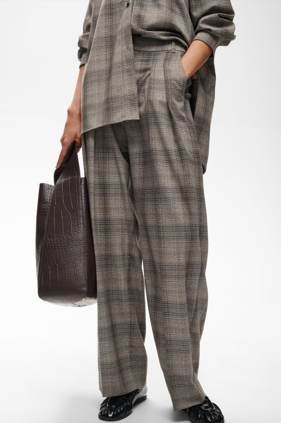CheckieIW Barrel Pant, Brown Fall Check