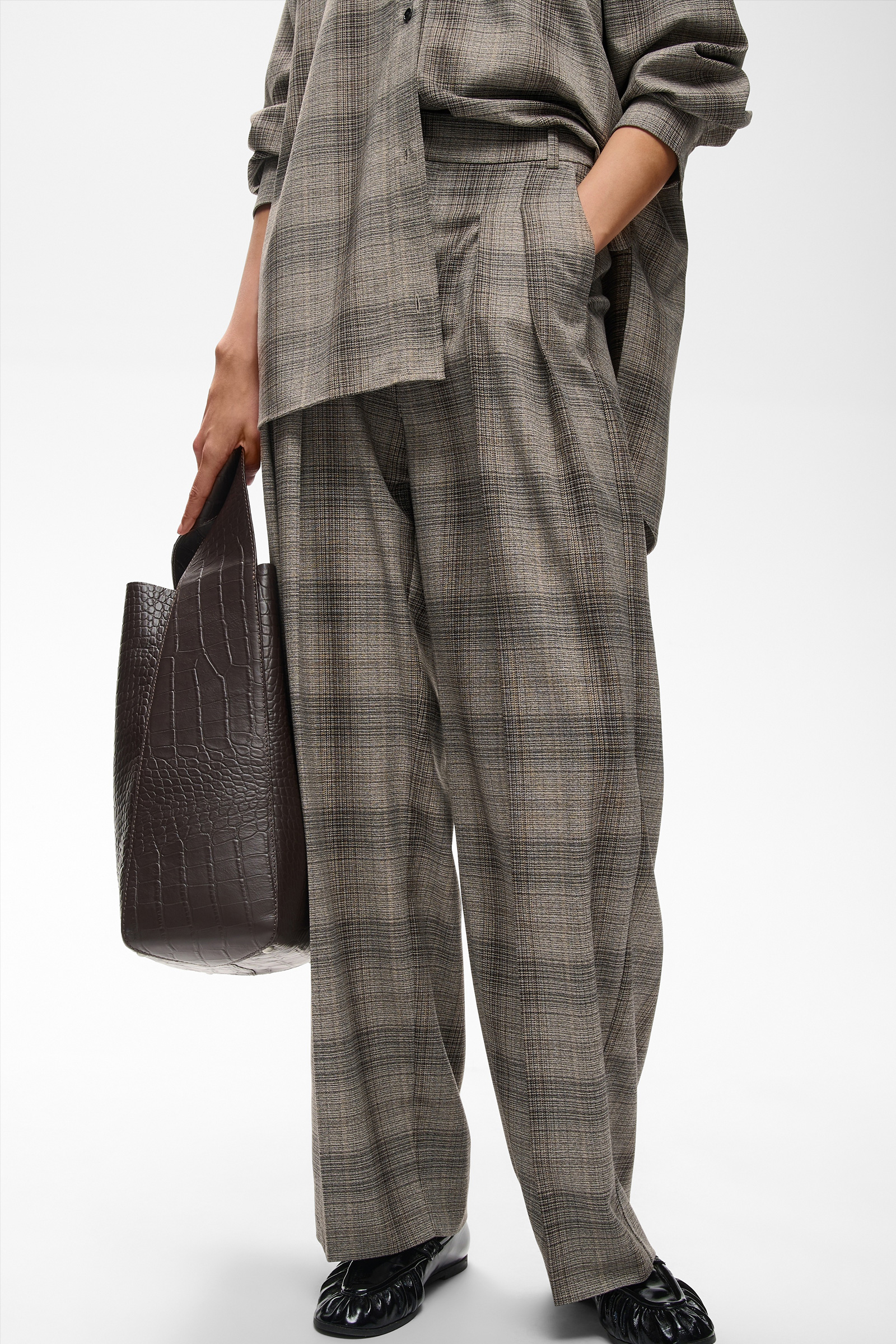 CheckieIW Barrel Pant, Brown Fall Check