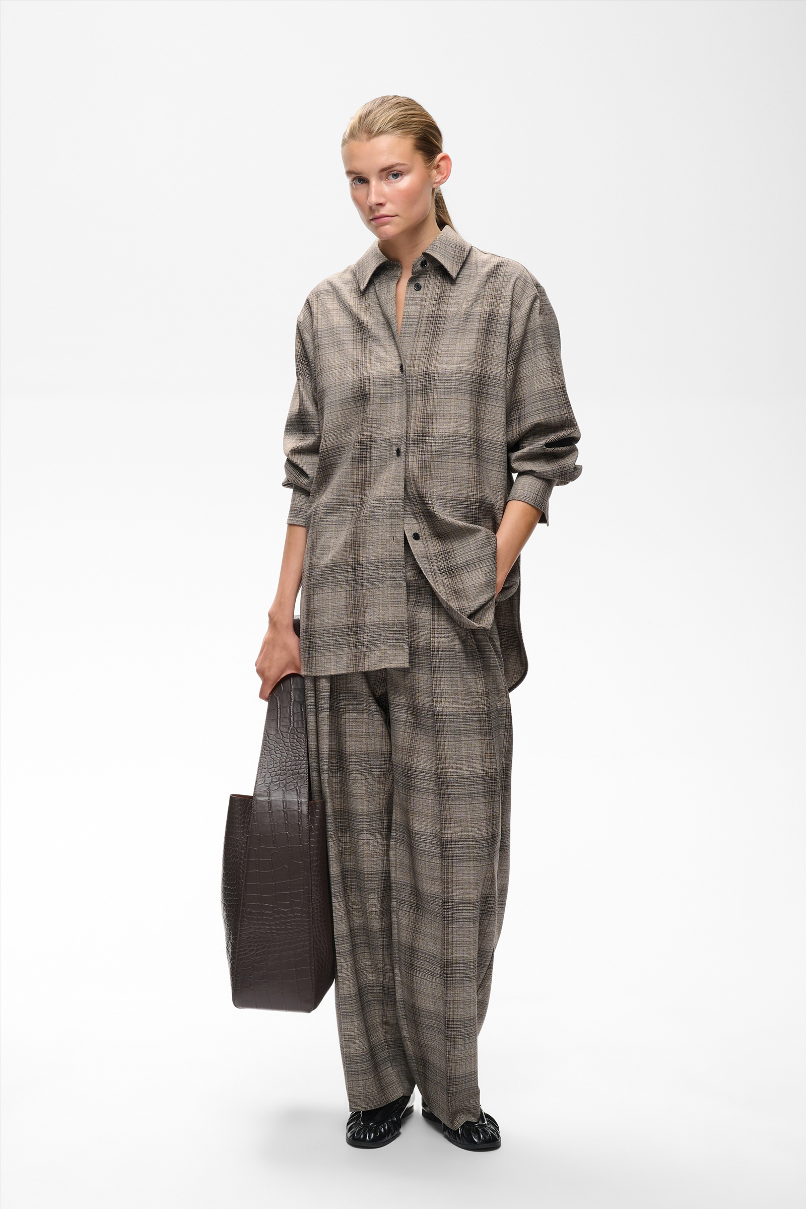 CheckieIW Barrel Pant, Brown Fall Check - Bilde 2