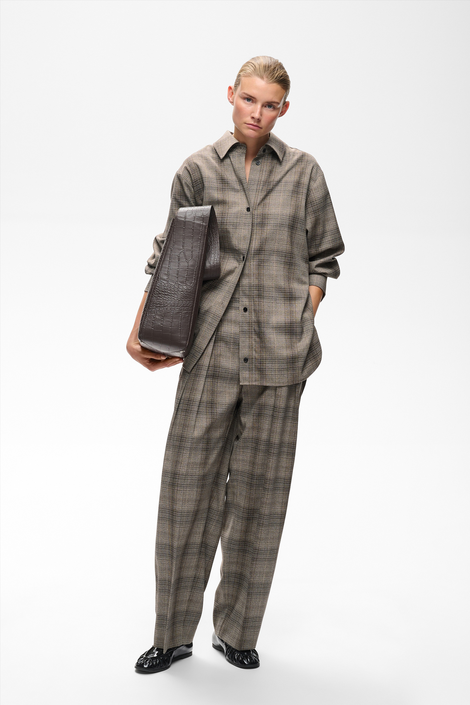CheckieIW Barrel Pant, Brown Fall Check - Bilde 3