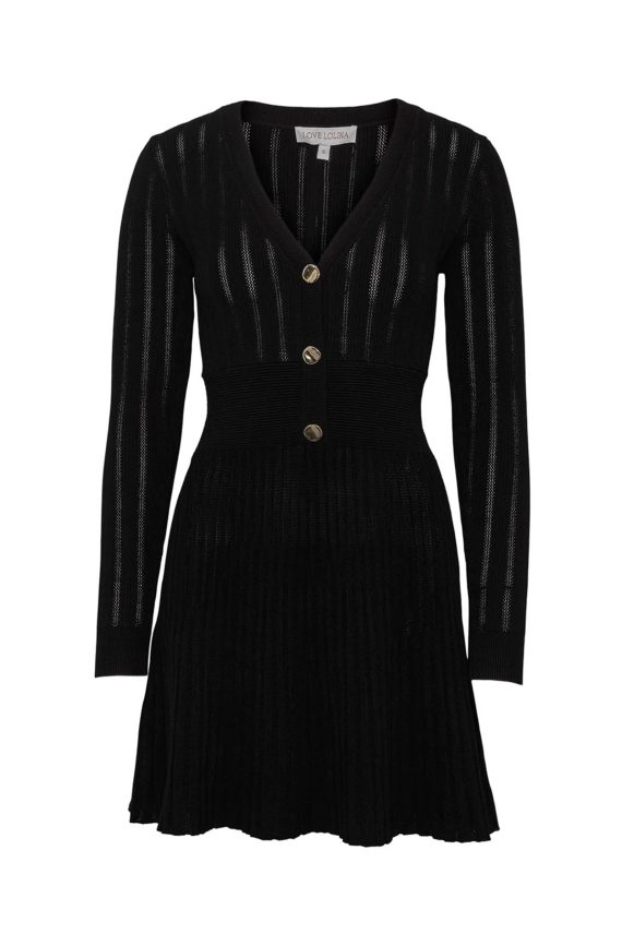 Connie Knitted Mini Dress, Black