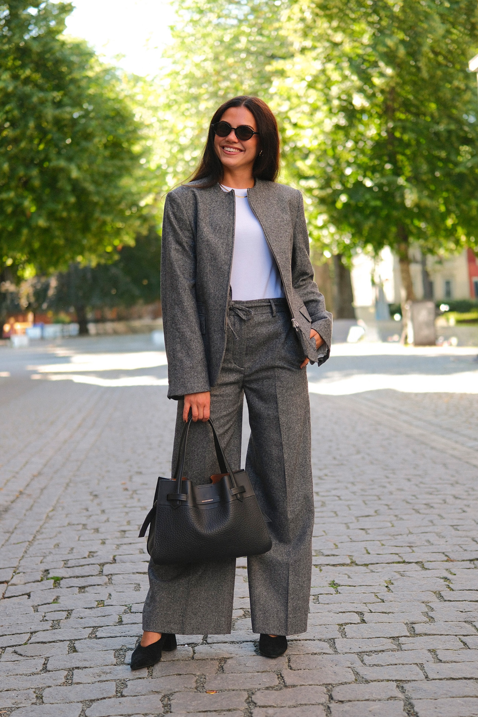 Ellis Brushed Wool Trousers, Grey - Bilde 5