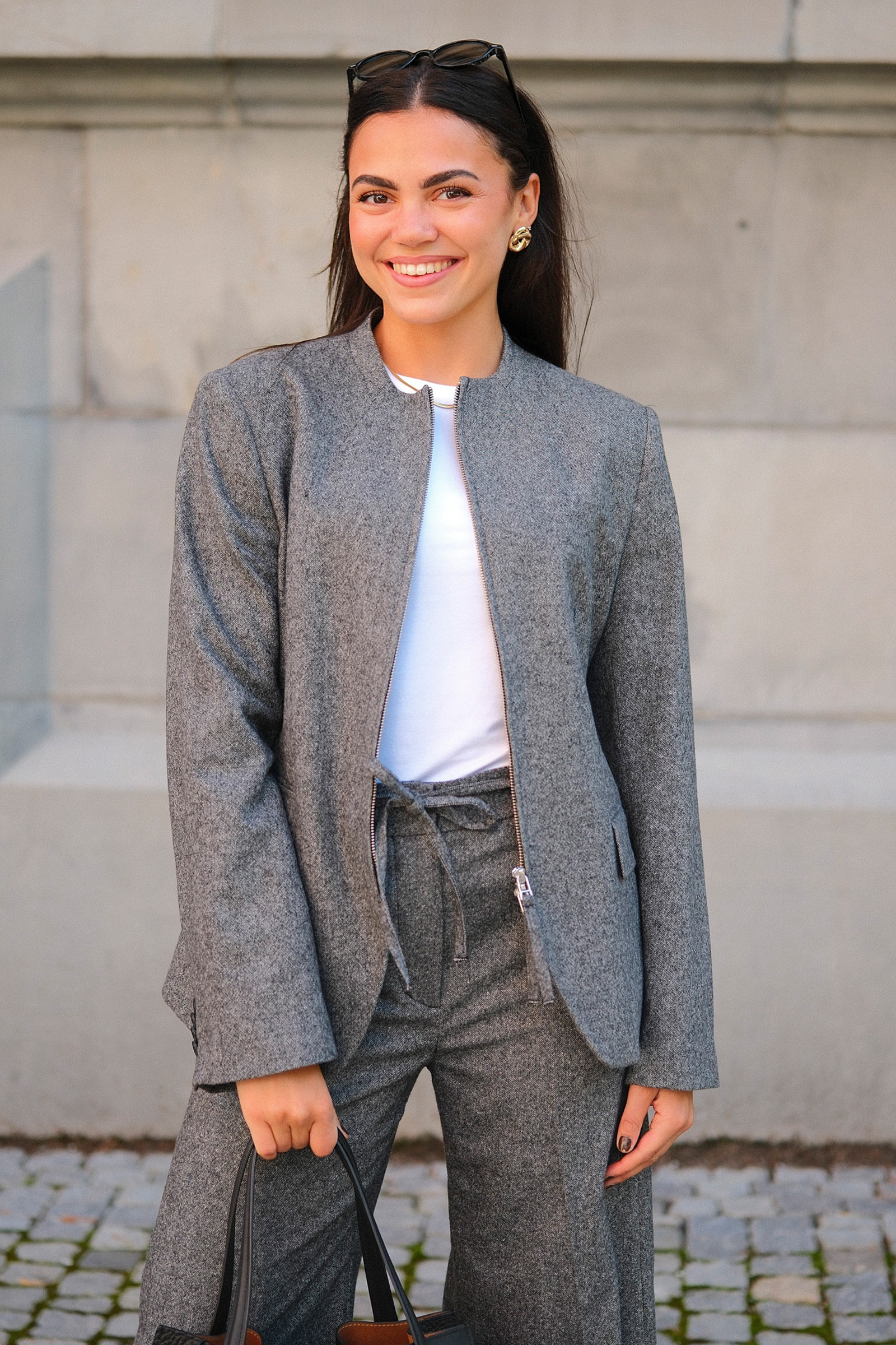 Elisa Brused Wool Jacket, Grey - Bilde 6