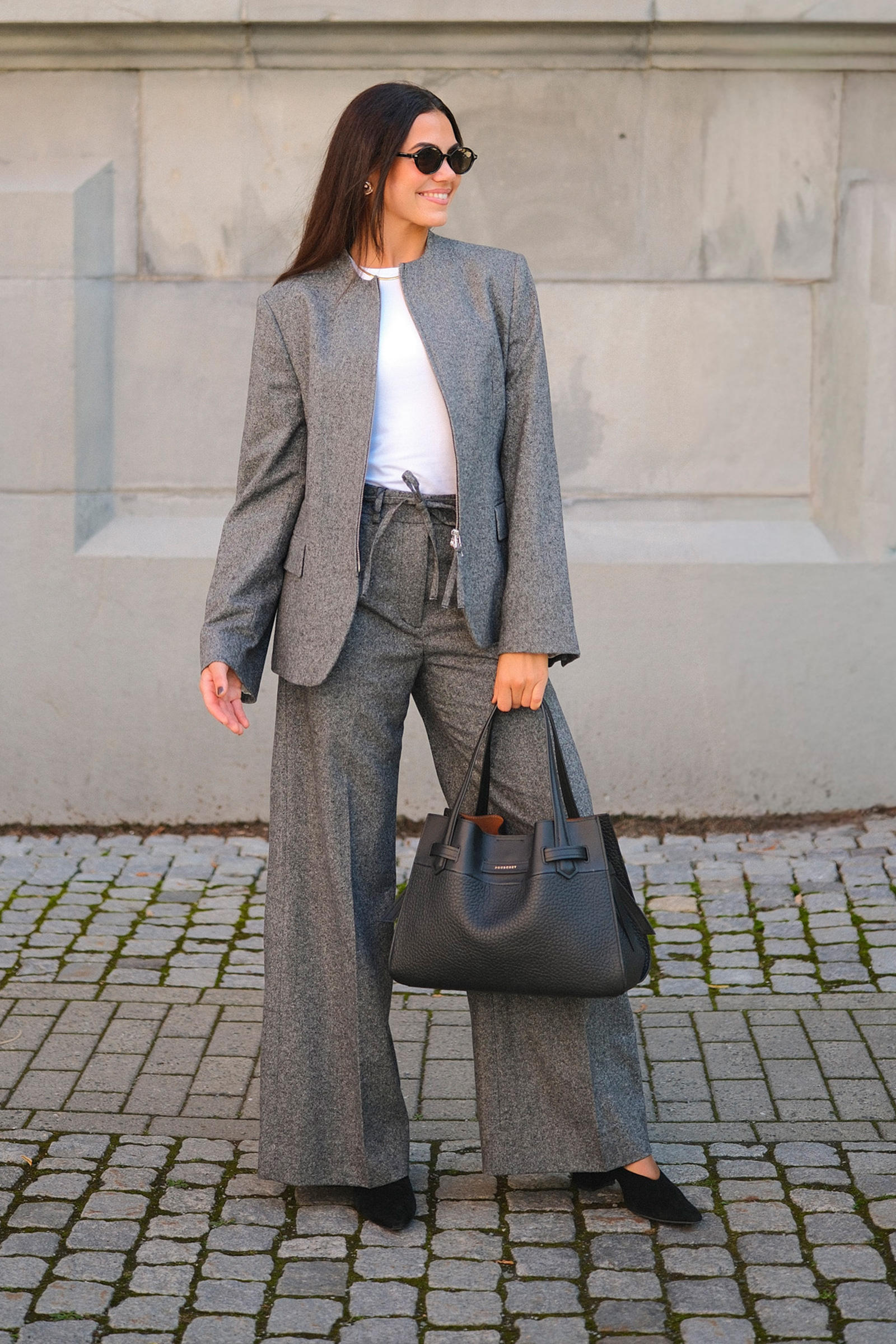 Ellis Brushed Wool Trousers, Grey - Bilde 4