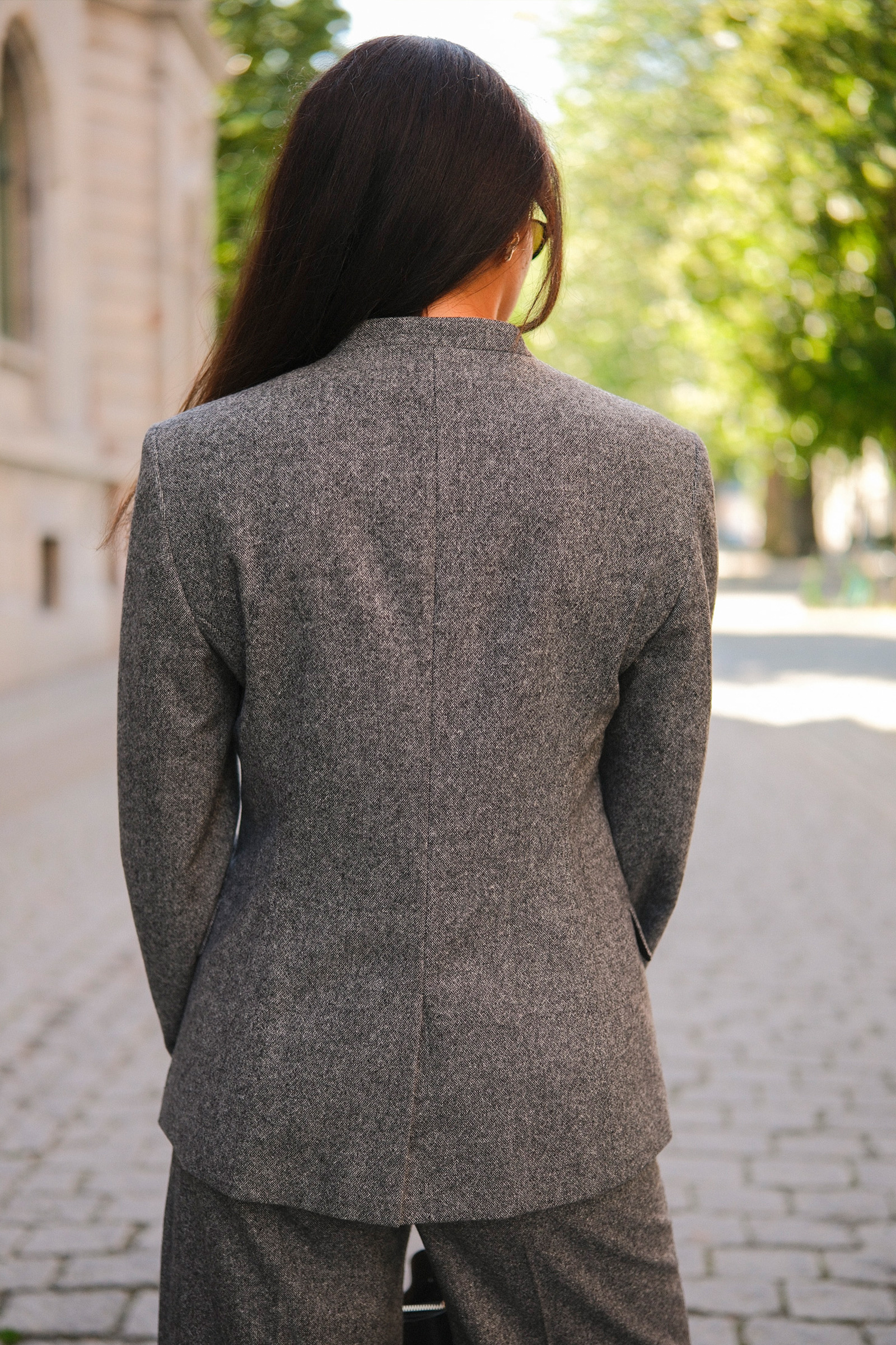 Elisa Brused Wool Jacket, Grey - Bilde 9