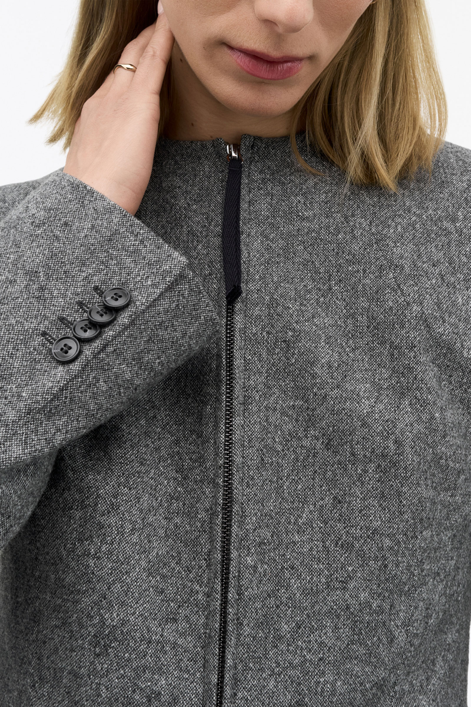 Elisa Brused Wool Jacket, Grey - Bilde 2