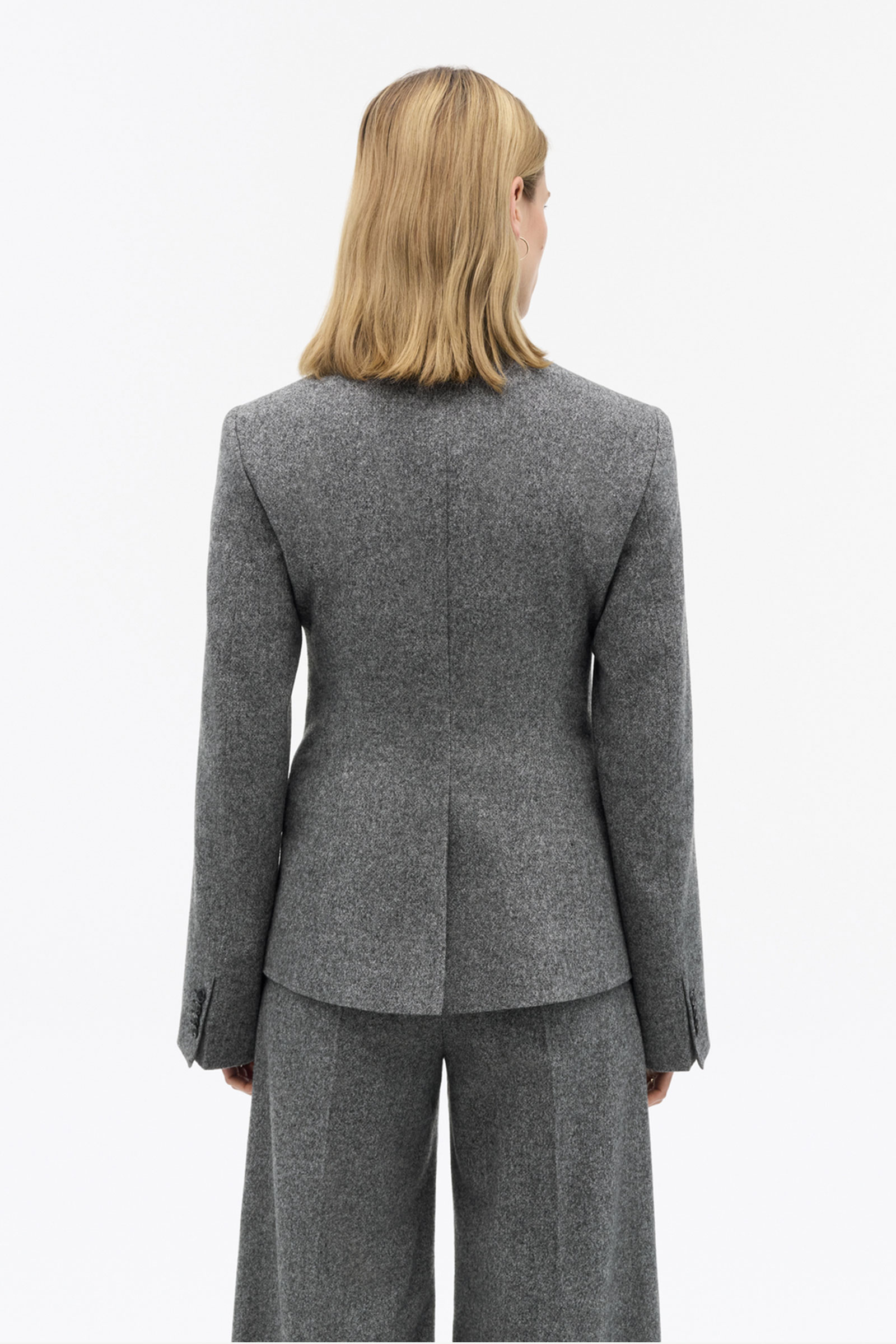 Elisa Brused Wool Jacket, Grey - Bilde 3