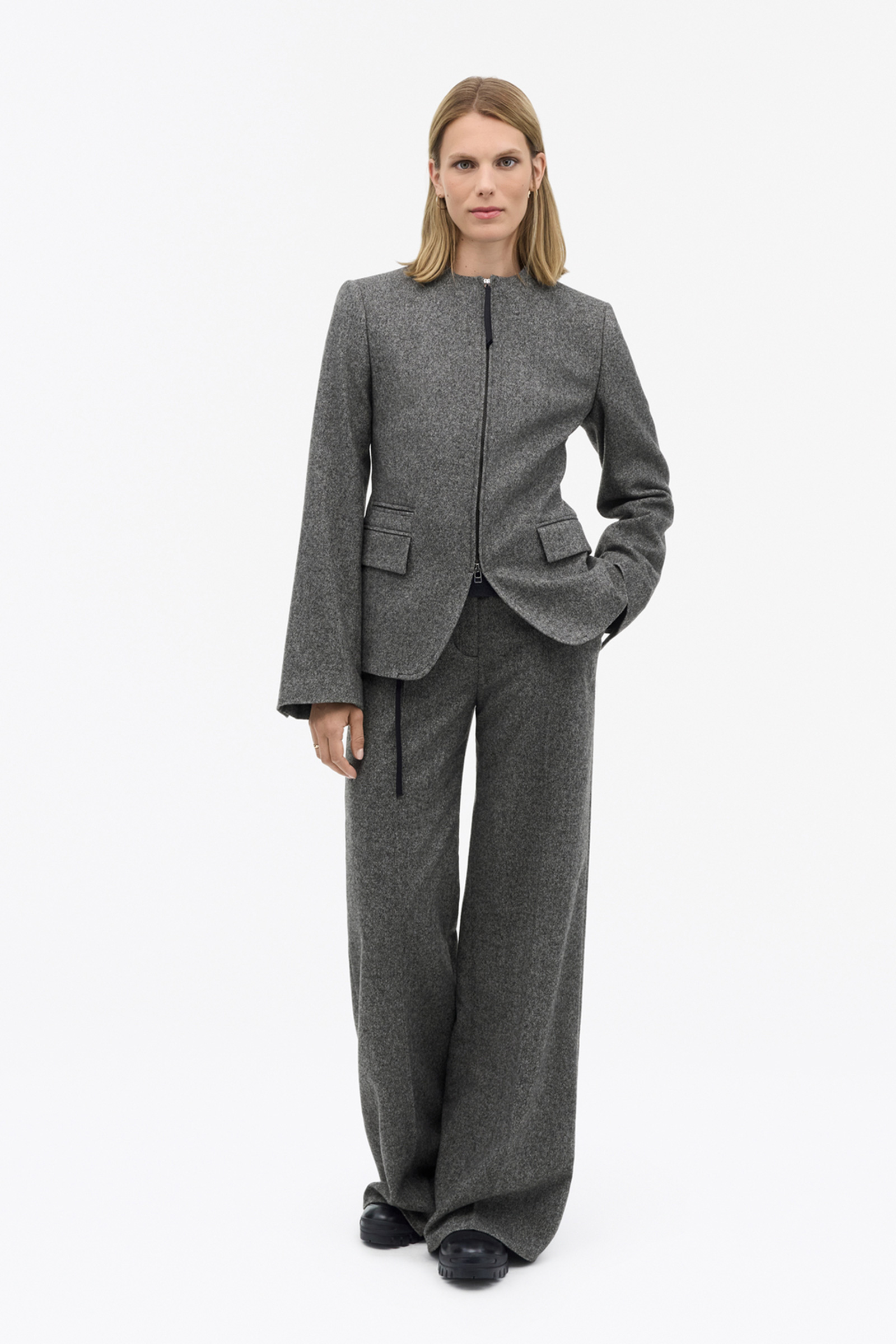 Elisa Brused Wool Jacket, Grey - Bilde 4