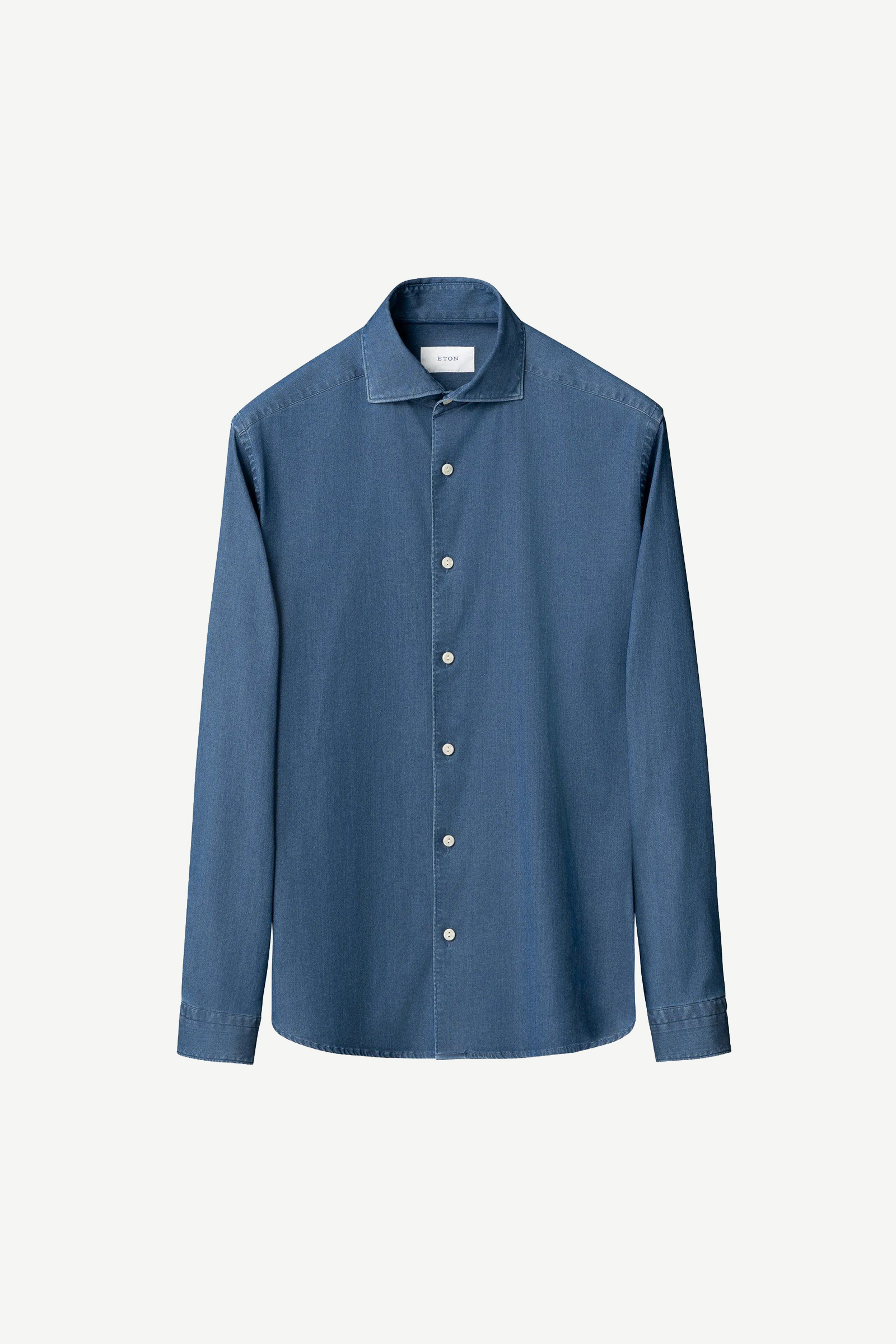 Denim Stretch Shirt, Blue - Bilde 3