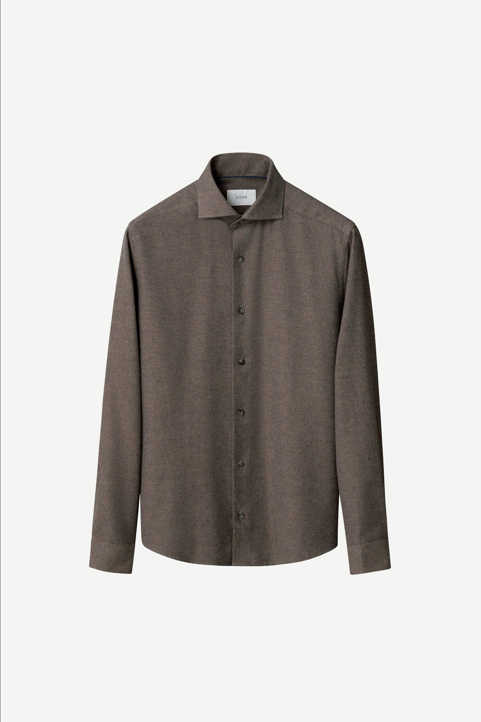 Solid Flannel Shirt, Mørk Brun - Bilde 2