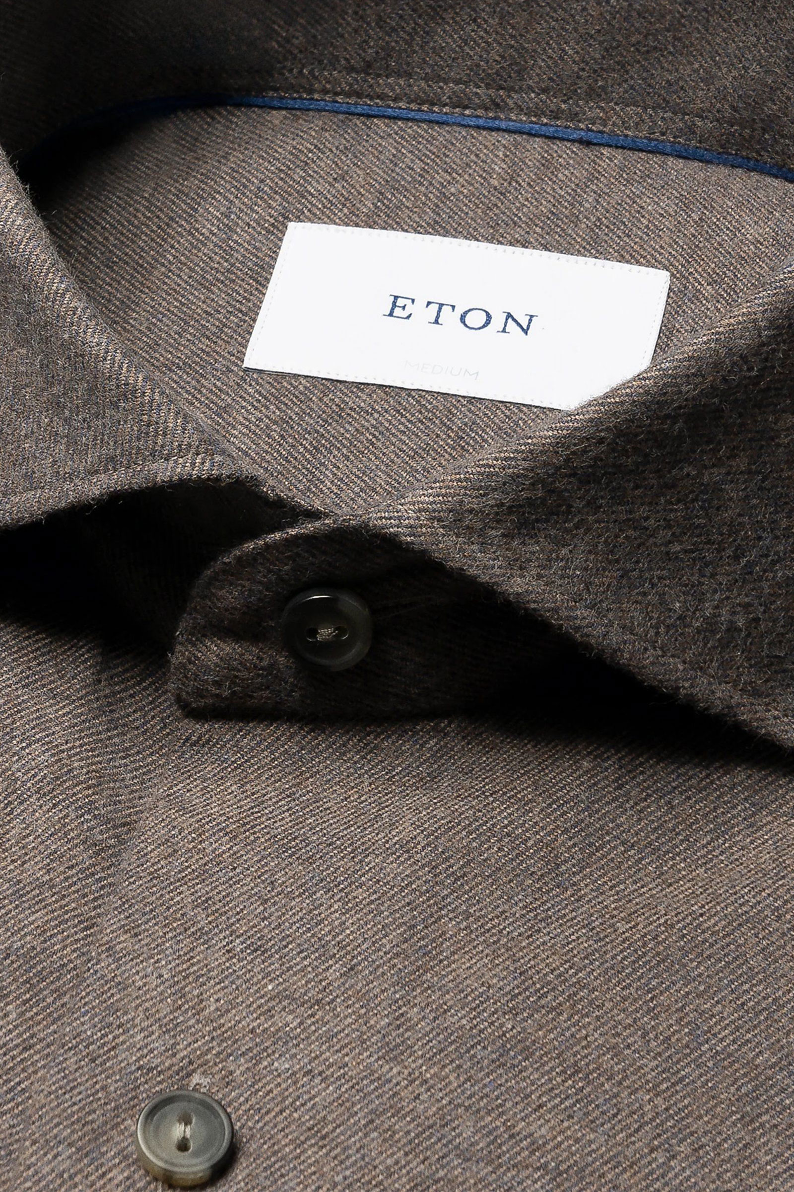 Solid Flannel Shirt, Mørk Brun - Bilde 4