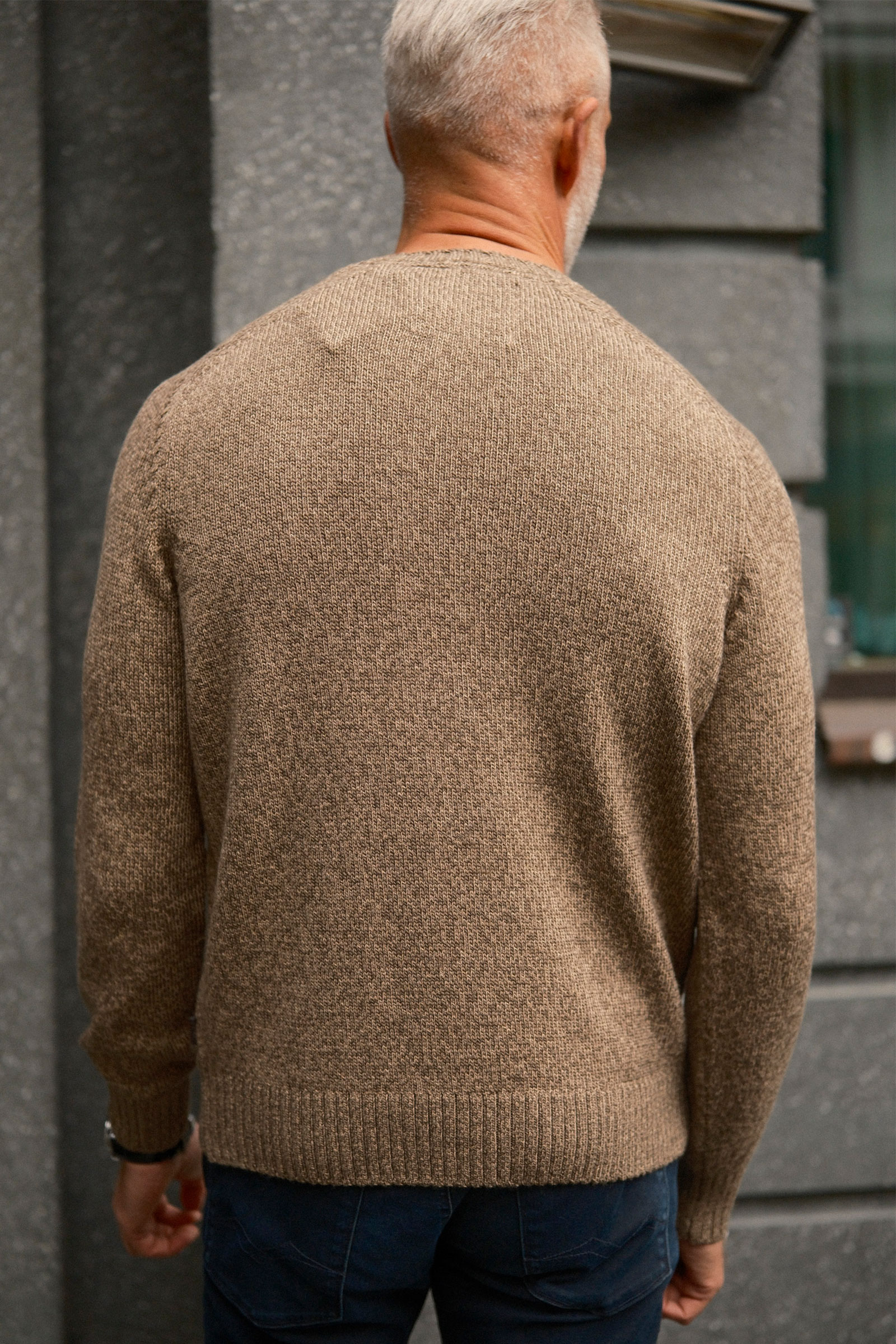 Wool Blend Mouline C-Neck, Faded Taupe - Bilde 5