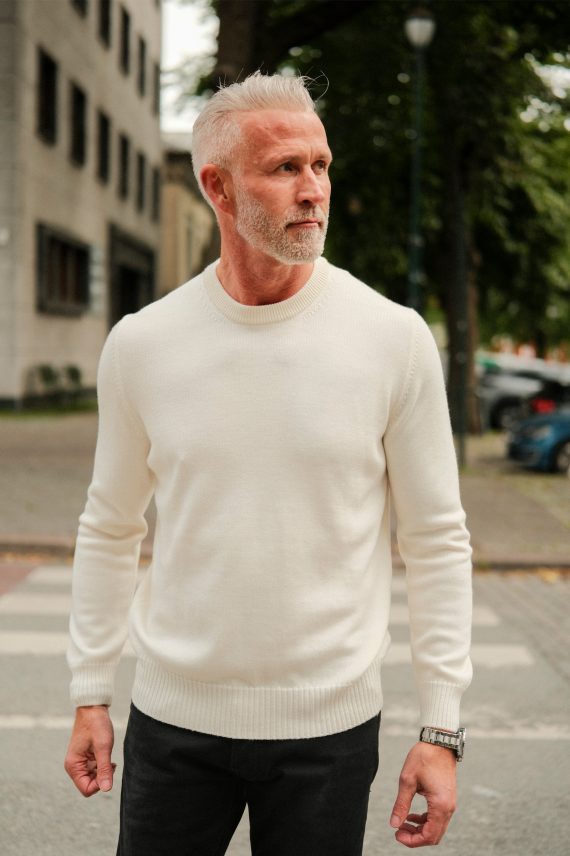 Merino Crew Neck, Off-White