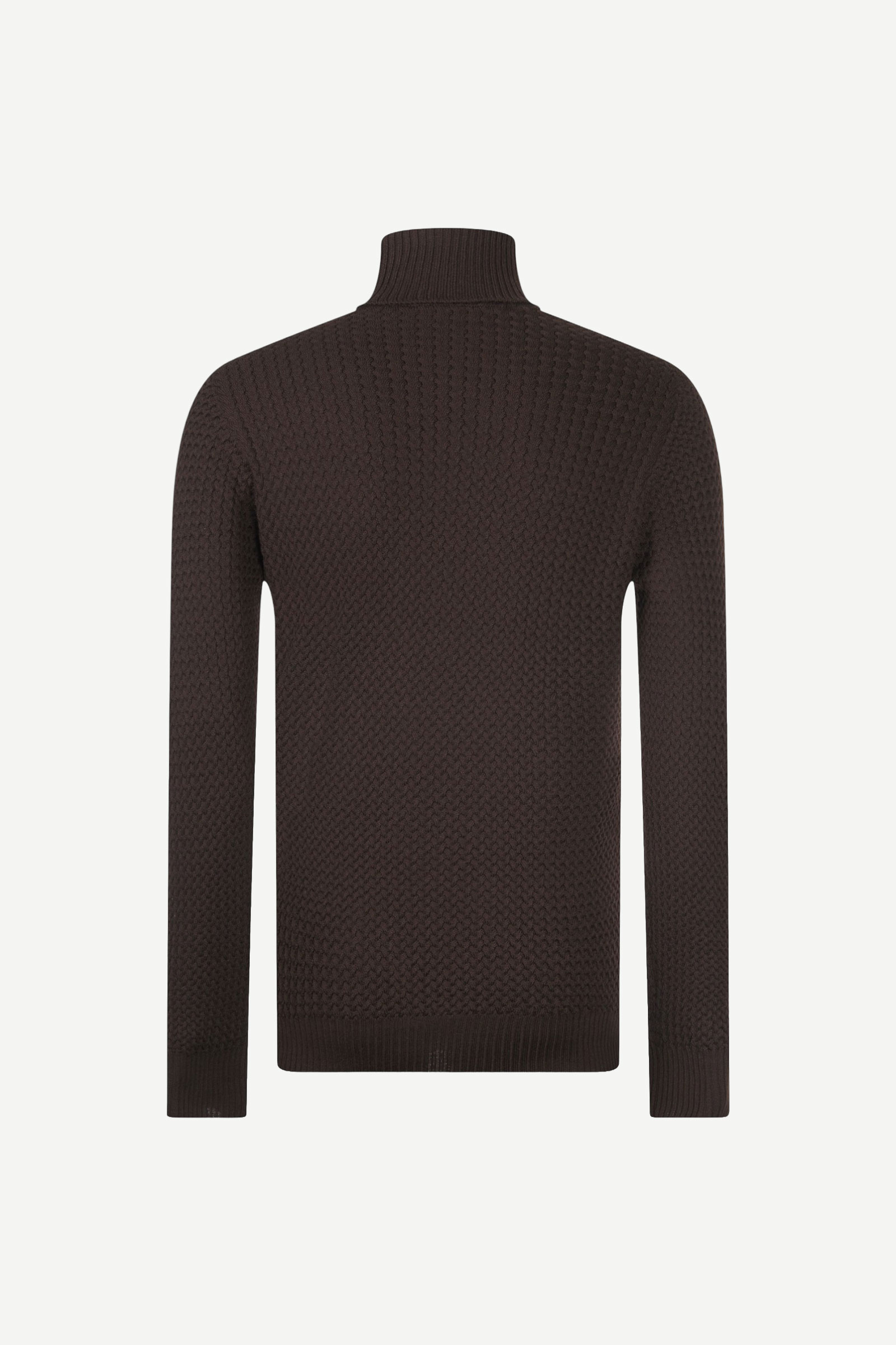 Micro Cable Turtleneck, Brown - Bilde 3