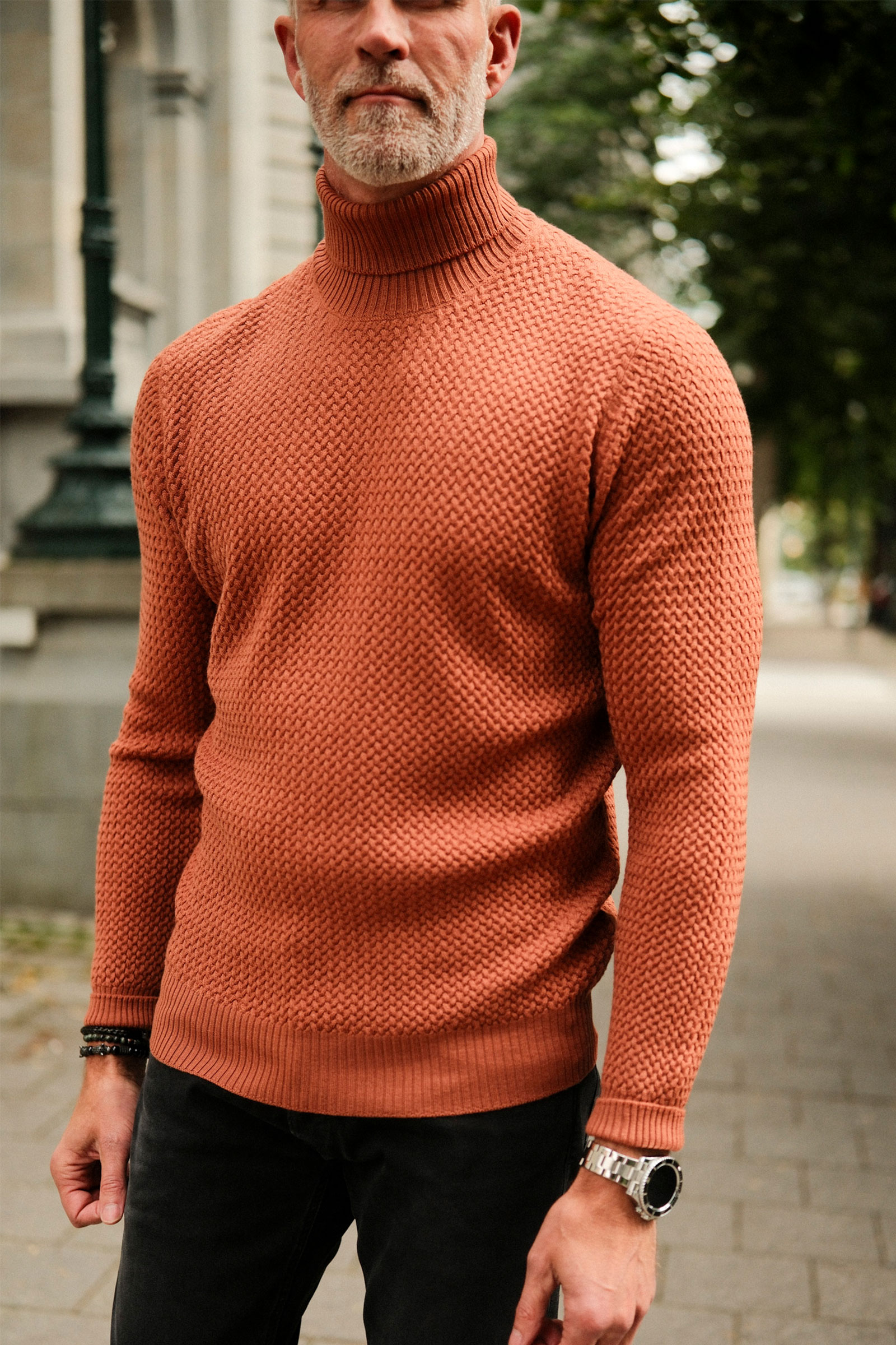 Micro Cable Turtleneck, Red - Bilde 2
