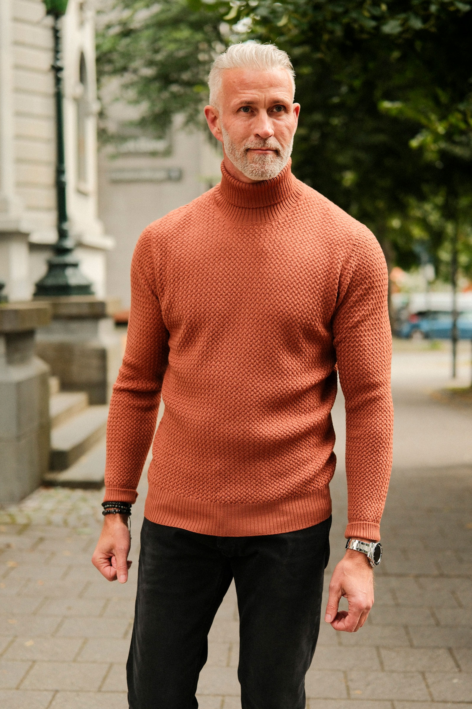 Micro Cable Turtleneck, Red - Bilde 3