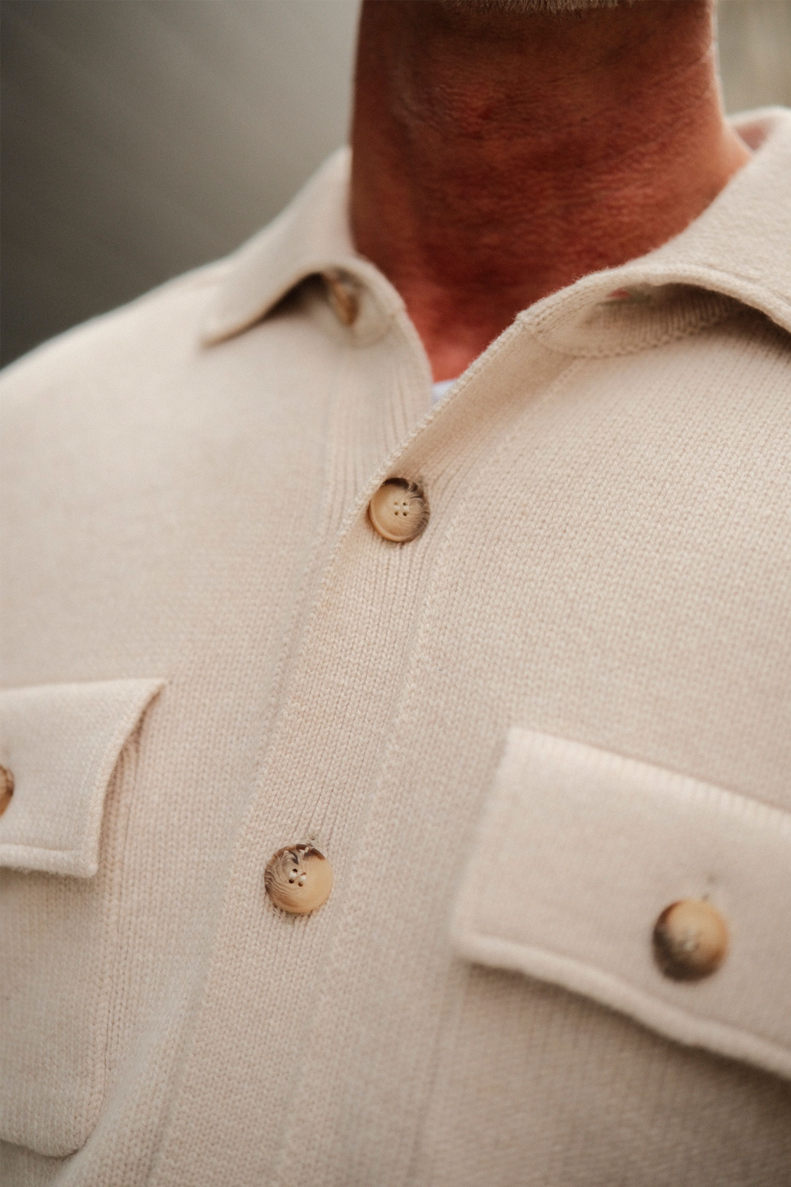 Patch Pockets Super Geelong Jacket, Beige - Bilde 4