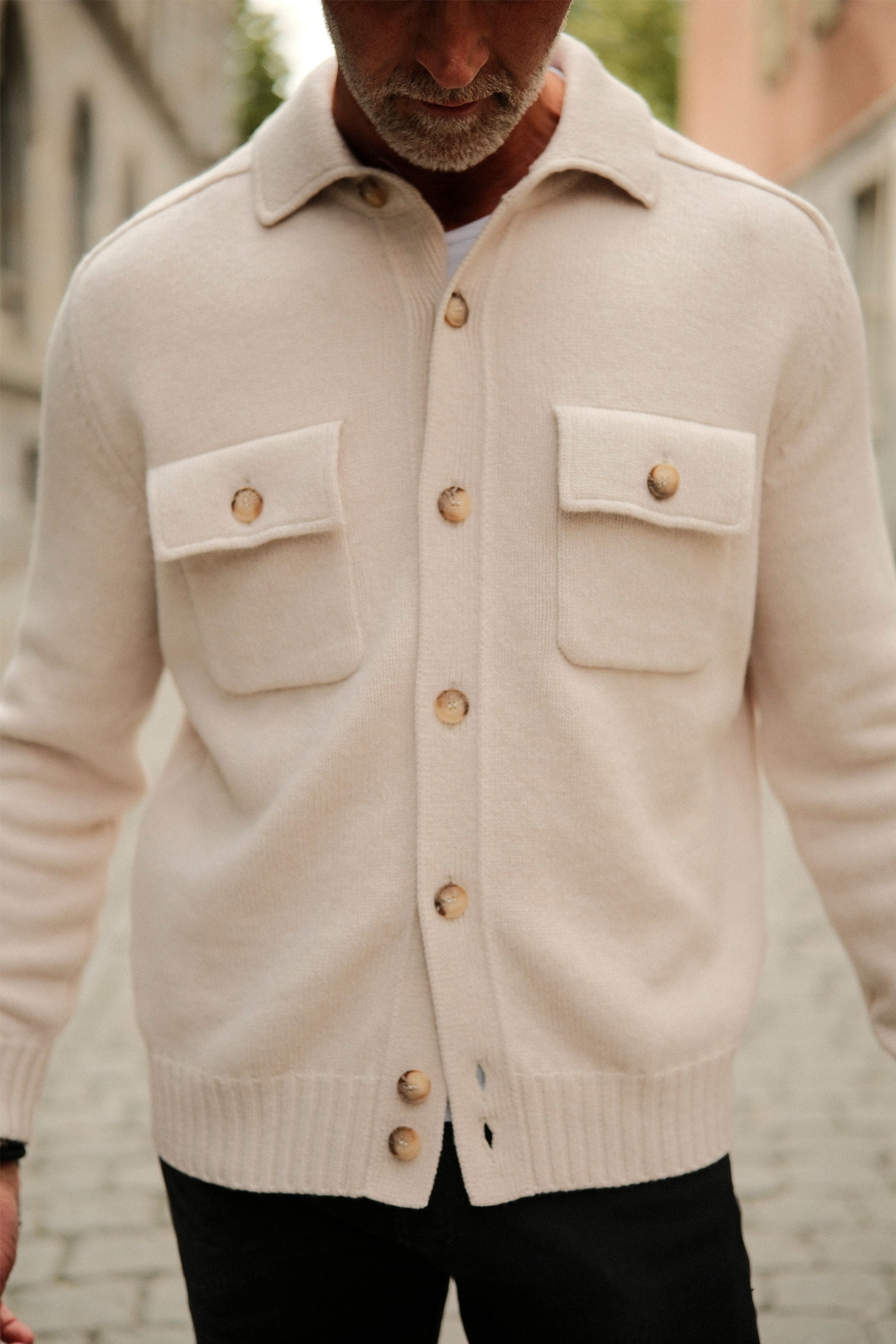 Patch Pockets Super Geelong Jacket, Beige - Bilde 2