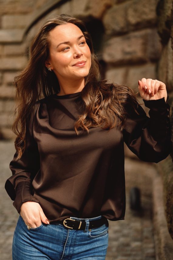 Kristine Blouse, Black Coffee