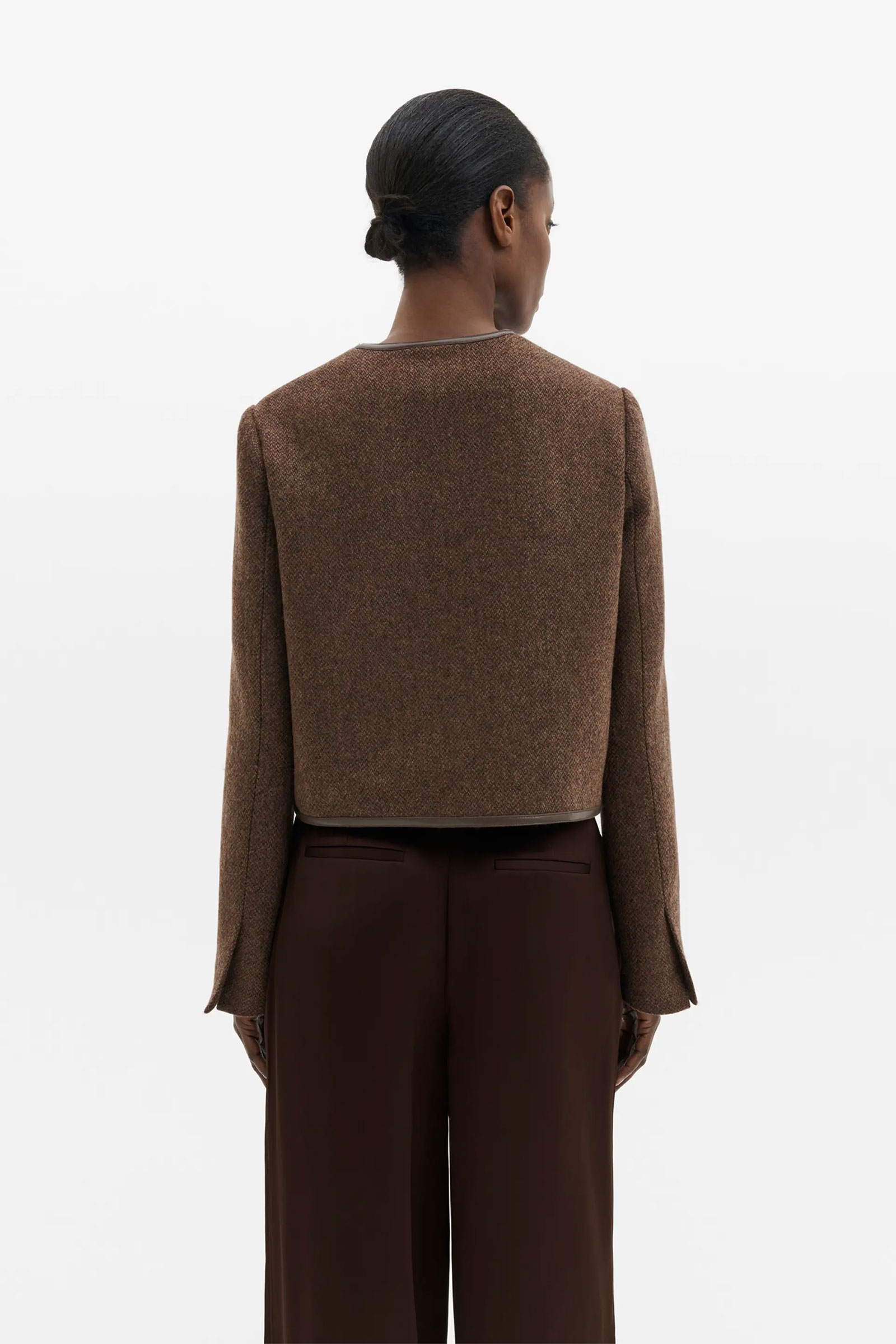 Ninette Wool Jacket, Dark Brown - Bilde 2