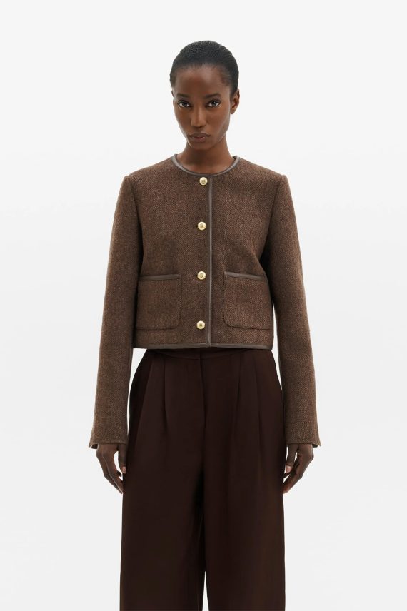 Ninette Wool Jacket, Dark Brown