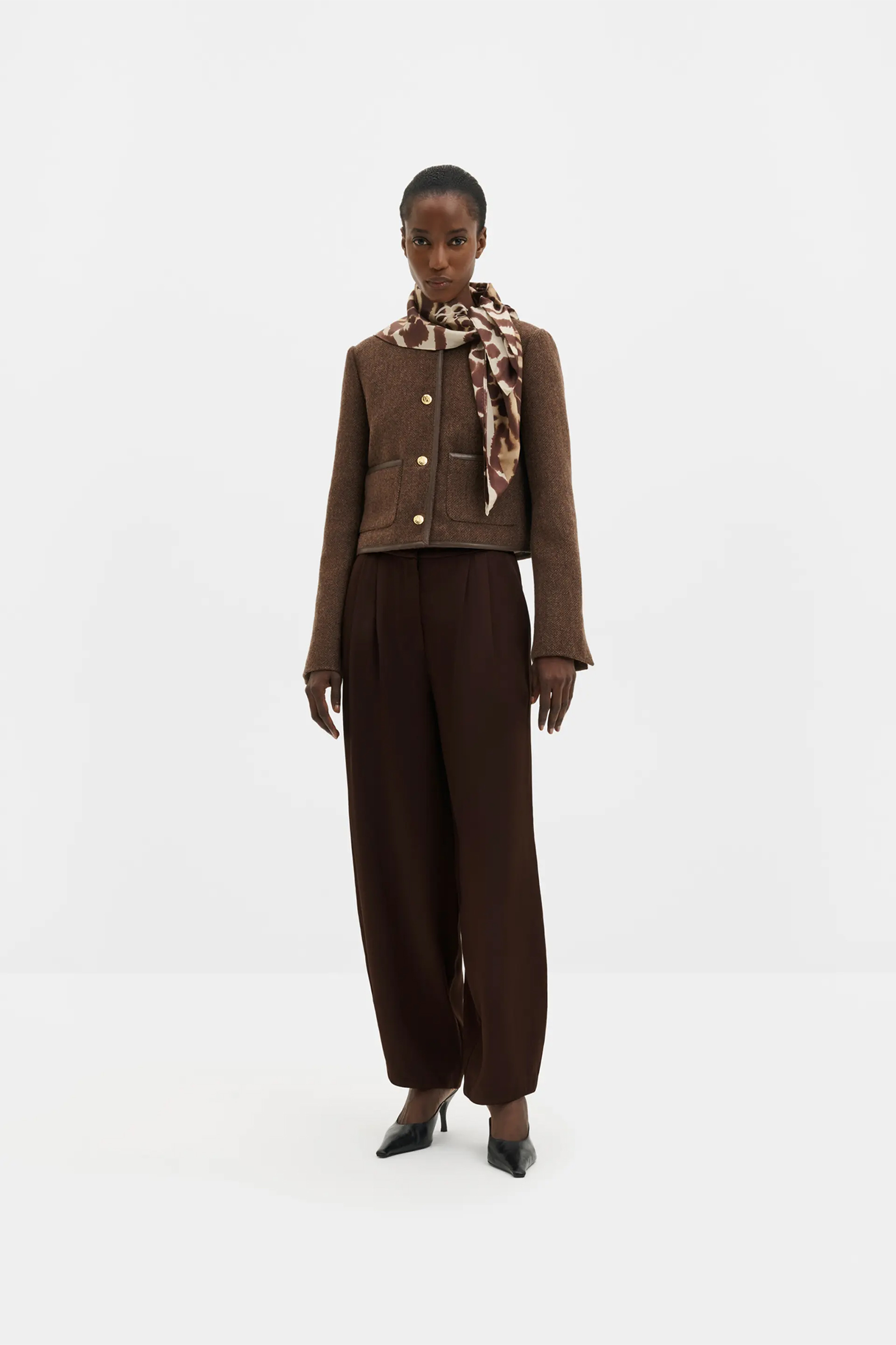 Ninette Wool Jacket, Dark Brown - Bilde 5