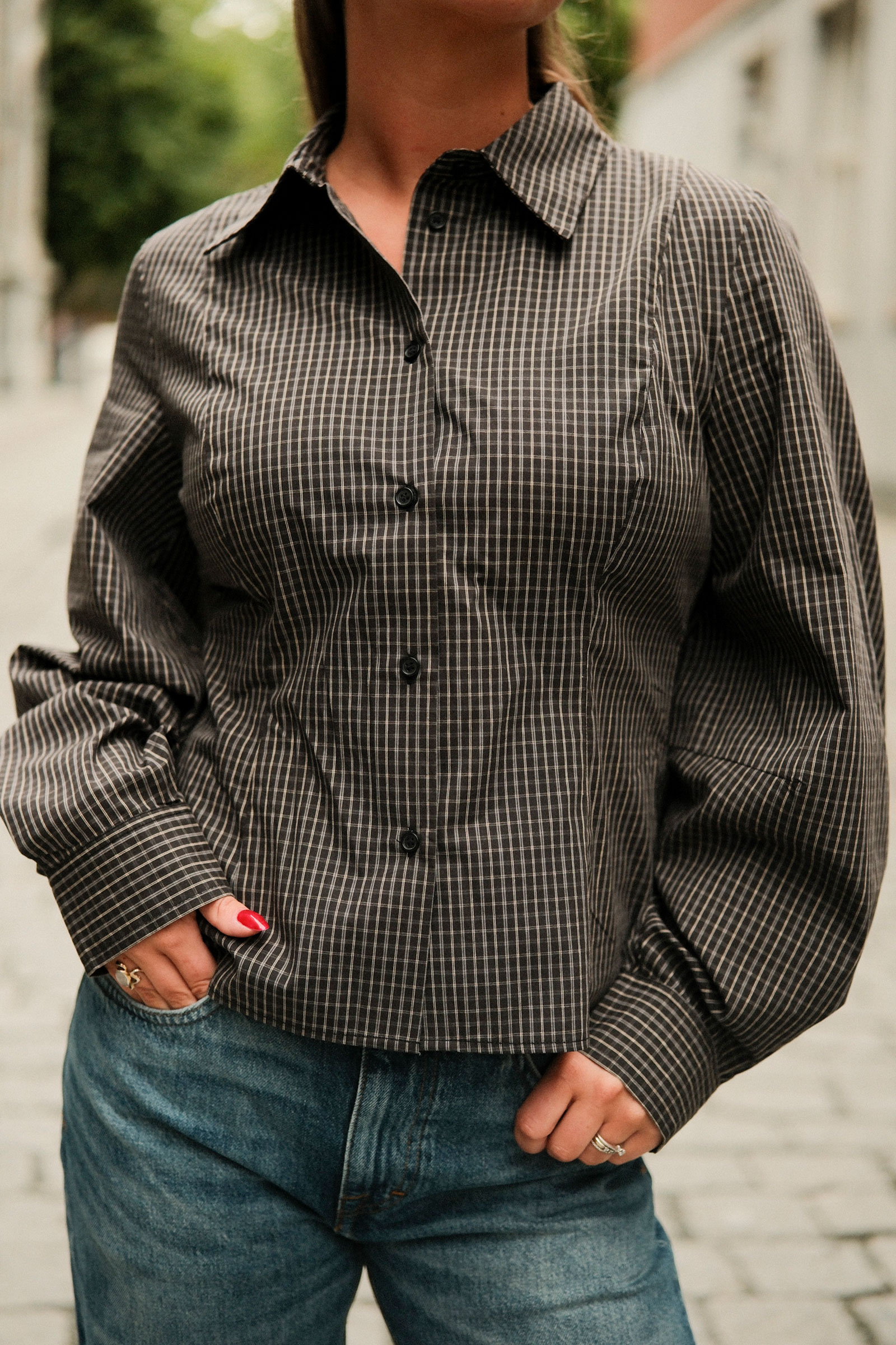 MillesIW Loose Shirt, Black Graphic Check - Bilde 7