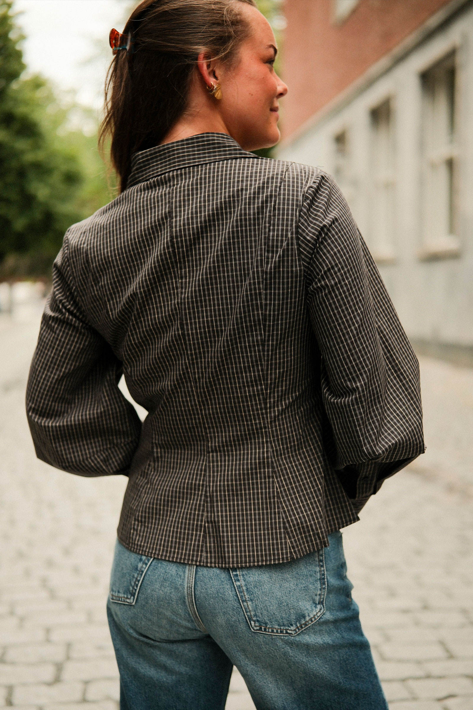 MillesIW Loose Shirt, Black Graphic Check - Bilde 6