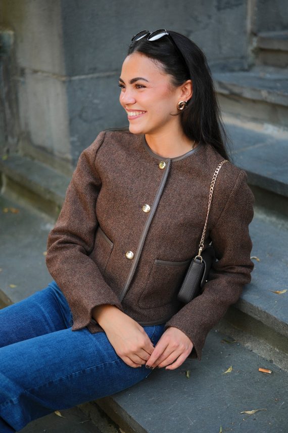 Ninette Wool Jacket, Dark Brown