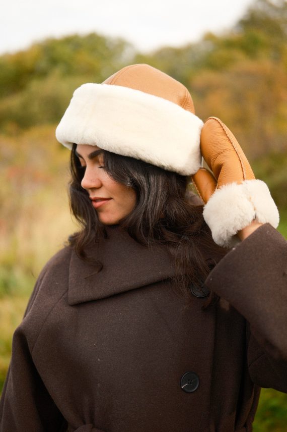 Ina Leather Shearling Harka, Camel