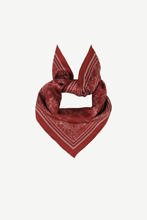Lilly Silk Scarf, Burgunder