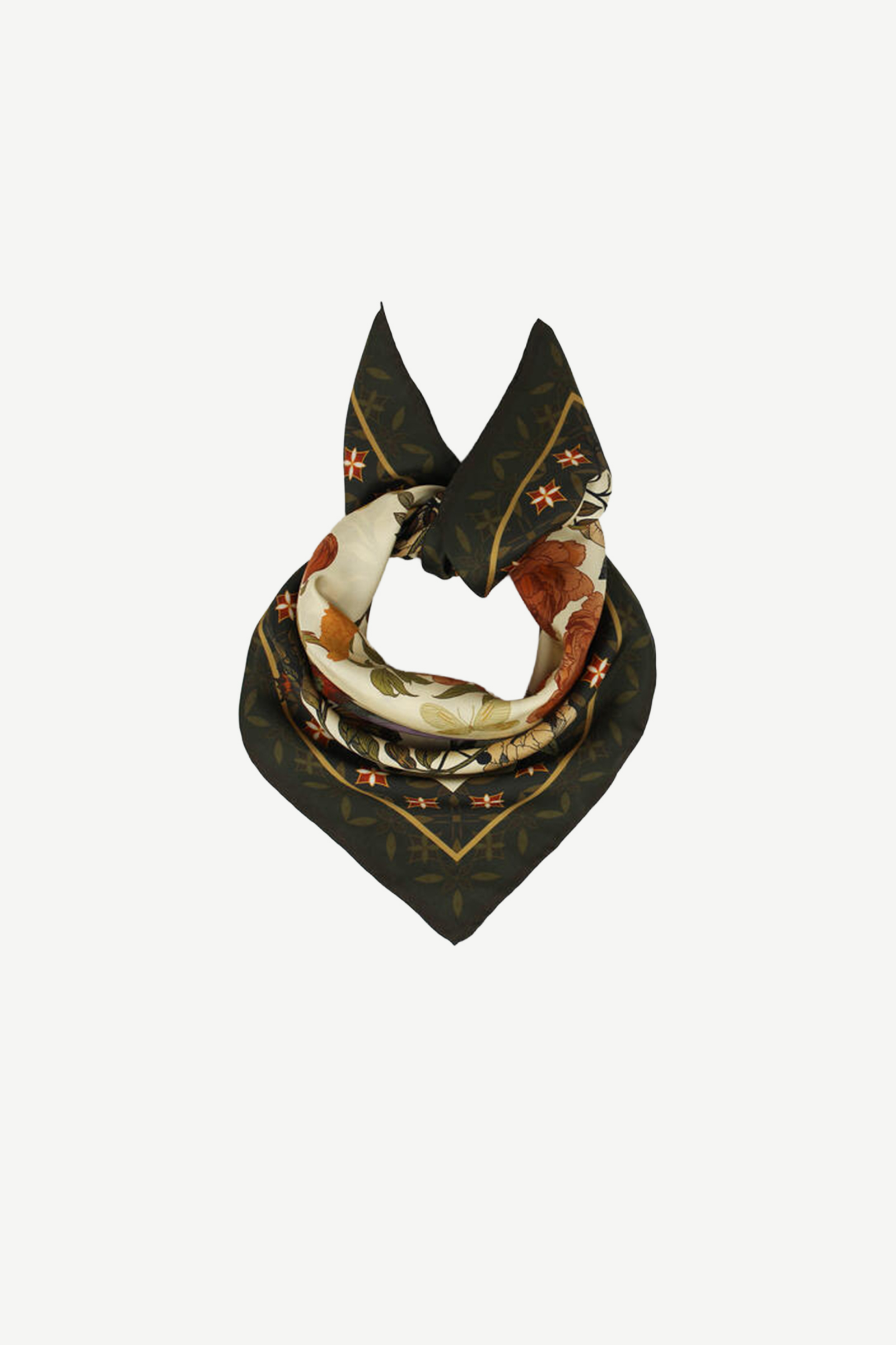 Ronja Silk Scarf, Oliven Grønn